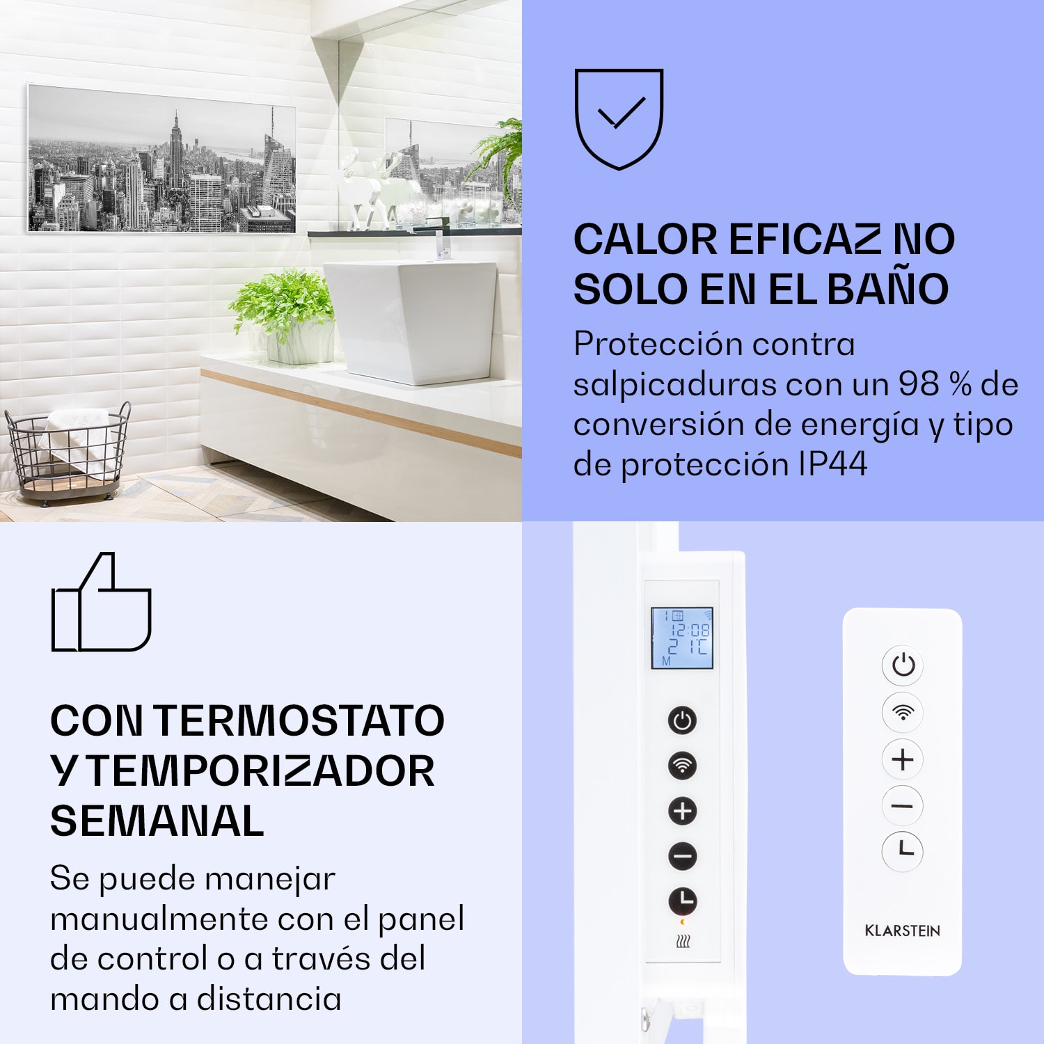 Wonderwall Air Art Calefactor infrarrojo inteligente de mapa de Nueva York 120 x 60 cm 700 W 120 x 60 cm | 700 W | NYC | Blanco