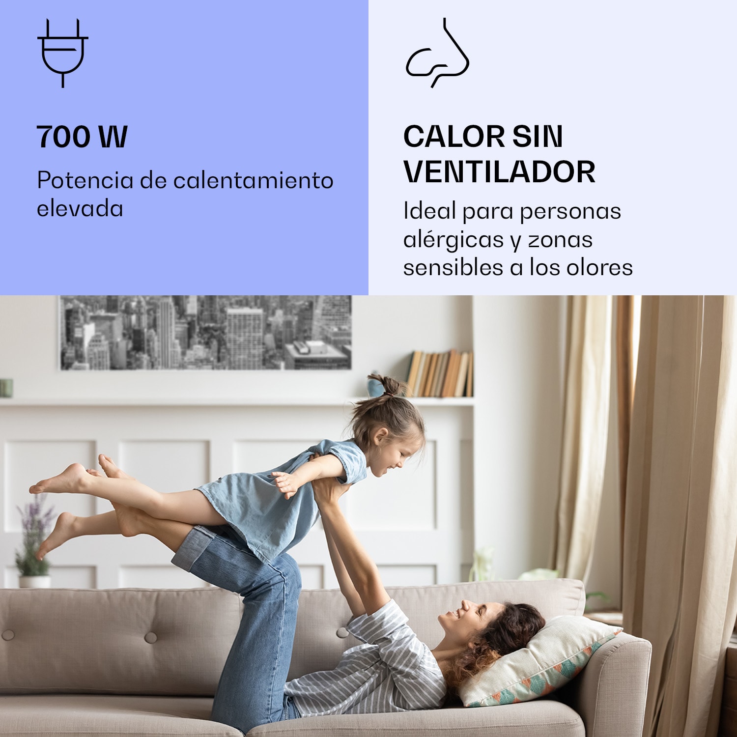 Wonderwall Air Art Calefactor infrarrojo inteligente de mapa de Nueva York 120 x 60 cm 700 W 120 x 60 cm | 700 W | NYC | Blanco