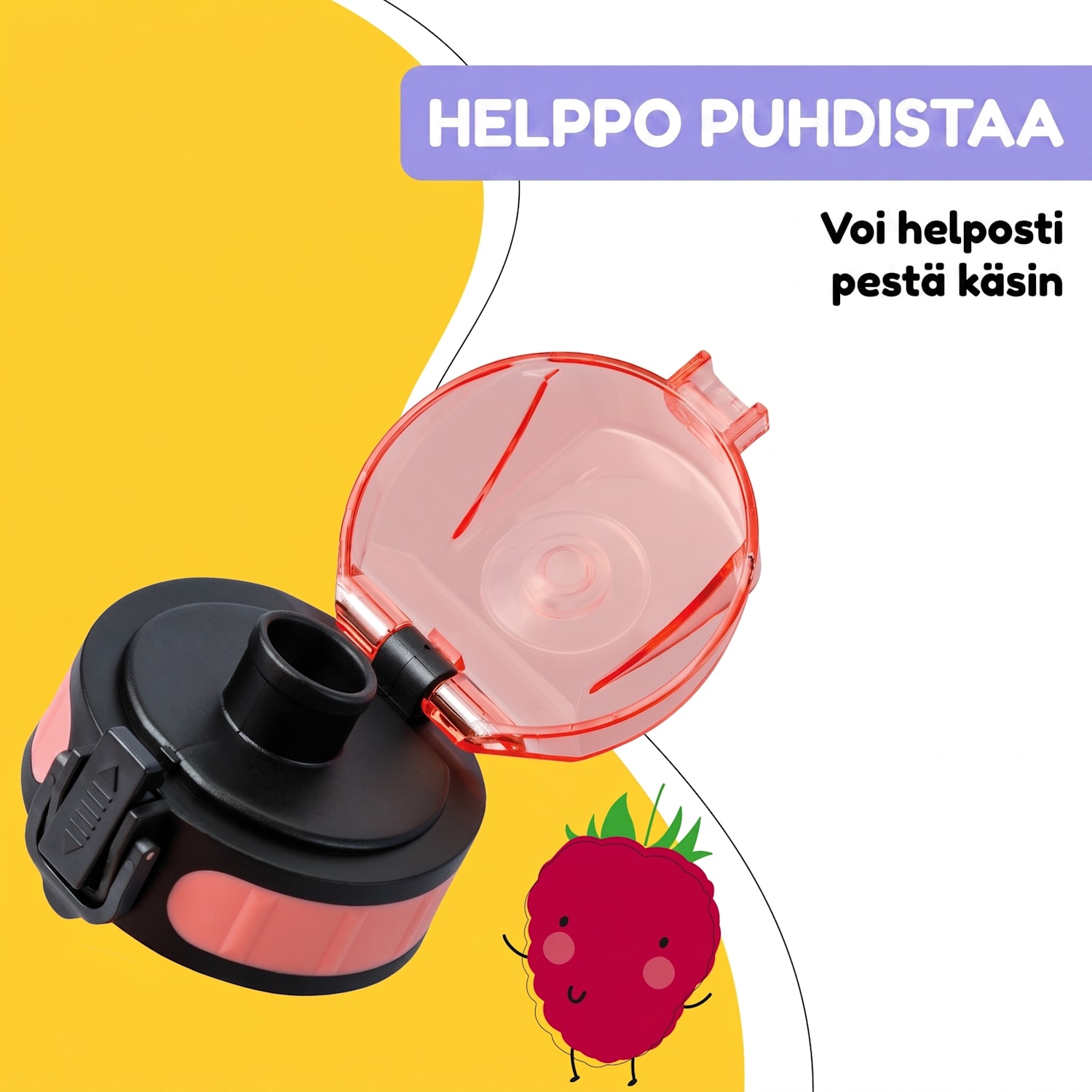 schmatzfatz Wakaba varaosakansi 350/400/500 millilitran juomapulloon | Muovinen juomaosa | BPA-vapaa Koralli Vaaleanpunainen