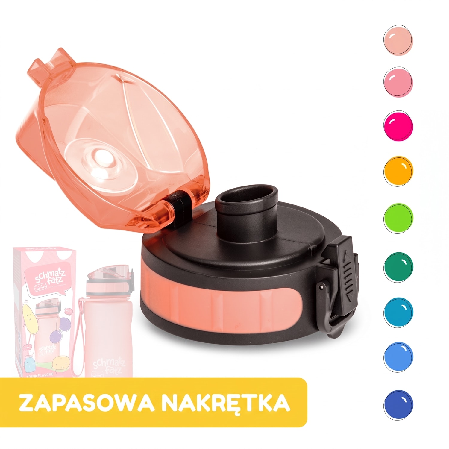 schmatzfatz, zapasowa zakrętka, wysokość: 4,5 cm, średnica: 7 cm, bez BPA Koralowy róż
