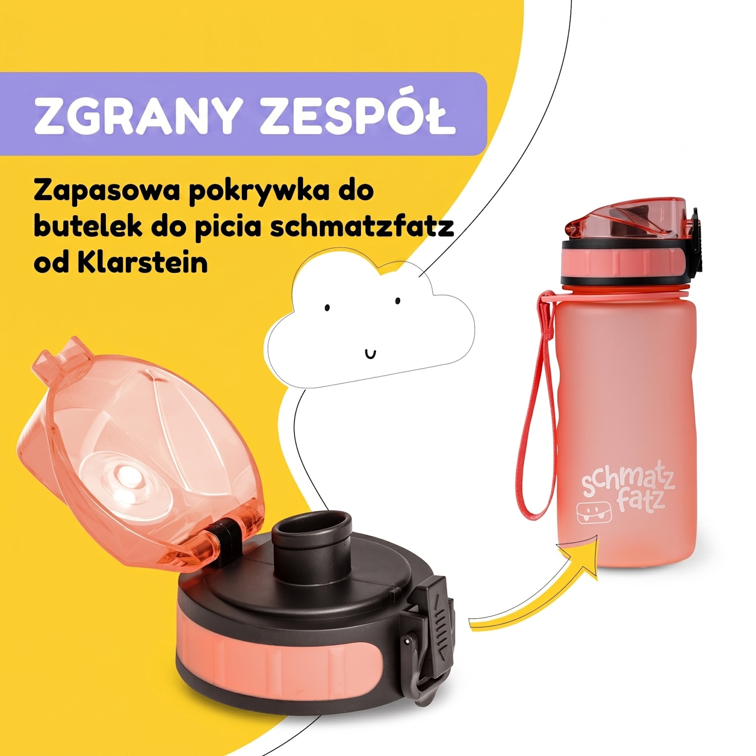schmatzfatz, zapasowa zakrętka, wysokość: 4,5 cm, średnica: 7 cm, bez BPA Koralowy róż