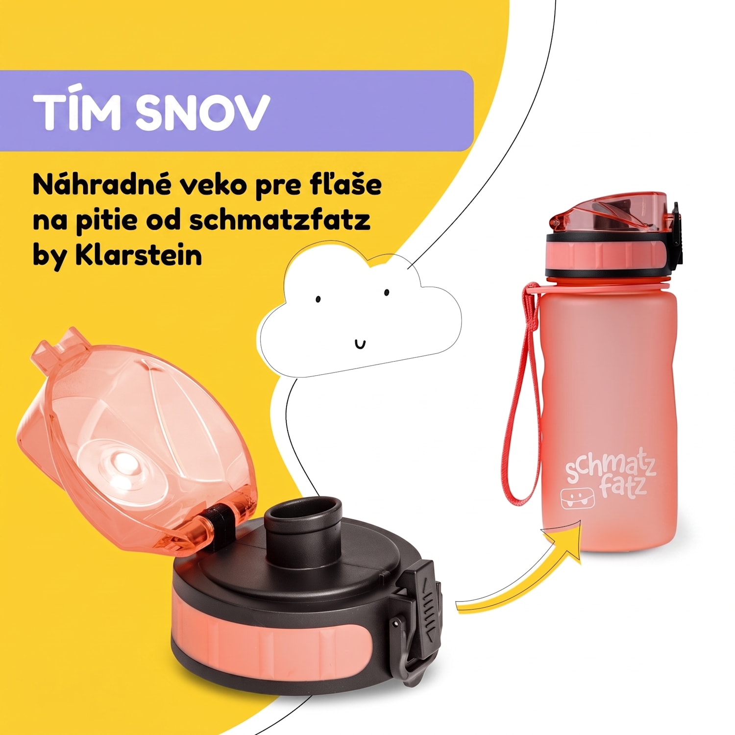 schmatzfatz, náhradný vrchnák, výška: 4,5 cm, priemer: 7 cm, bez BPA Korálová ružová