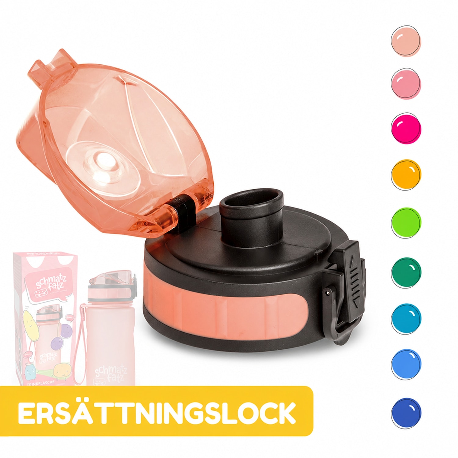 schmatzfatz Wakaba reservlock till 350/400/500 ml drickflaska | plastutlopp | BPA-fri Korallrosa