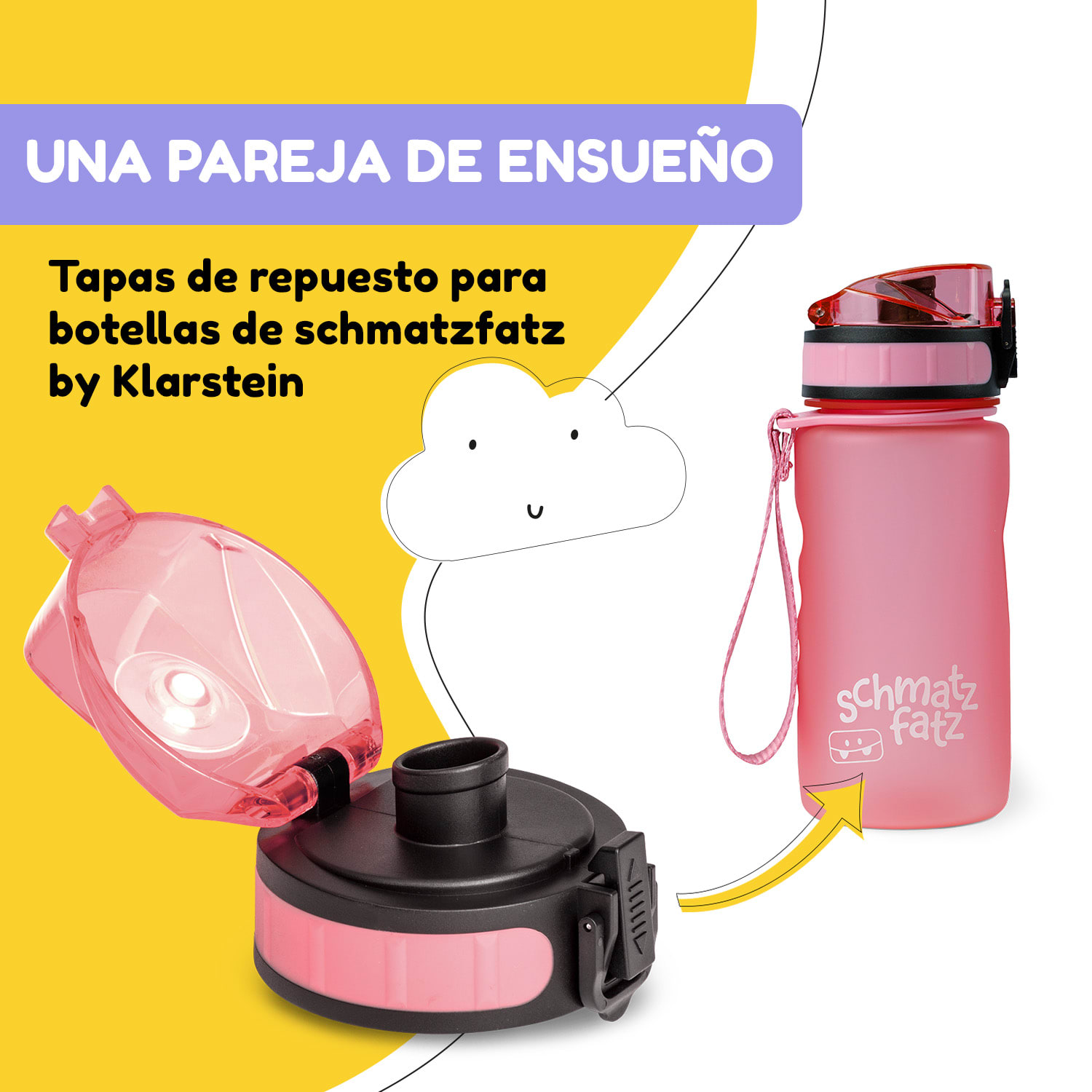 Tapa de repuesto Schmatzfatz Altura: 4,5 cm Diámetro: 7 cm Sin BPA Rosa Caramelo