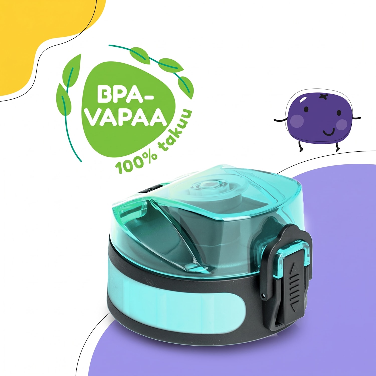 schmatzfatz Wakaba varaosakansi 350/400/500 millilitran juomapulloon | Muovinen juomaosa | BPA-vapaa Sinivihreä