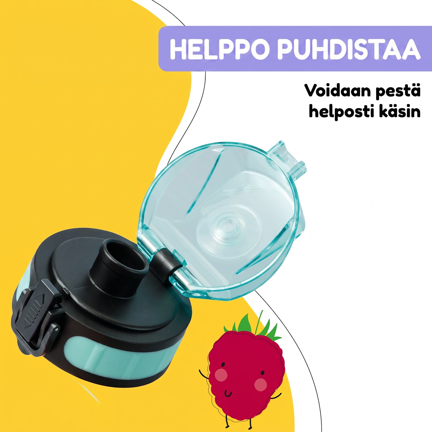 schmatzfatz Wakaba varaosakansi 350/400/500 millilitran juomapulloon | Muovinen juomaosa | BPA-vapaa Sinivihreä