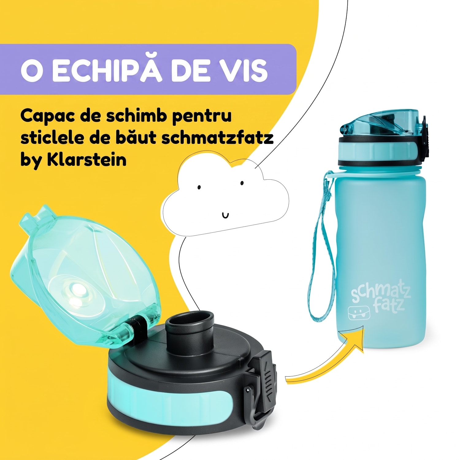 Schmatzfatz, capac de rezervă, înălțime: 4,5 cm, diametru: 7 cm, fără BPA Aqua