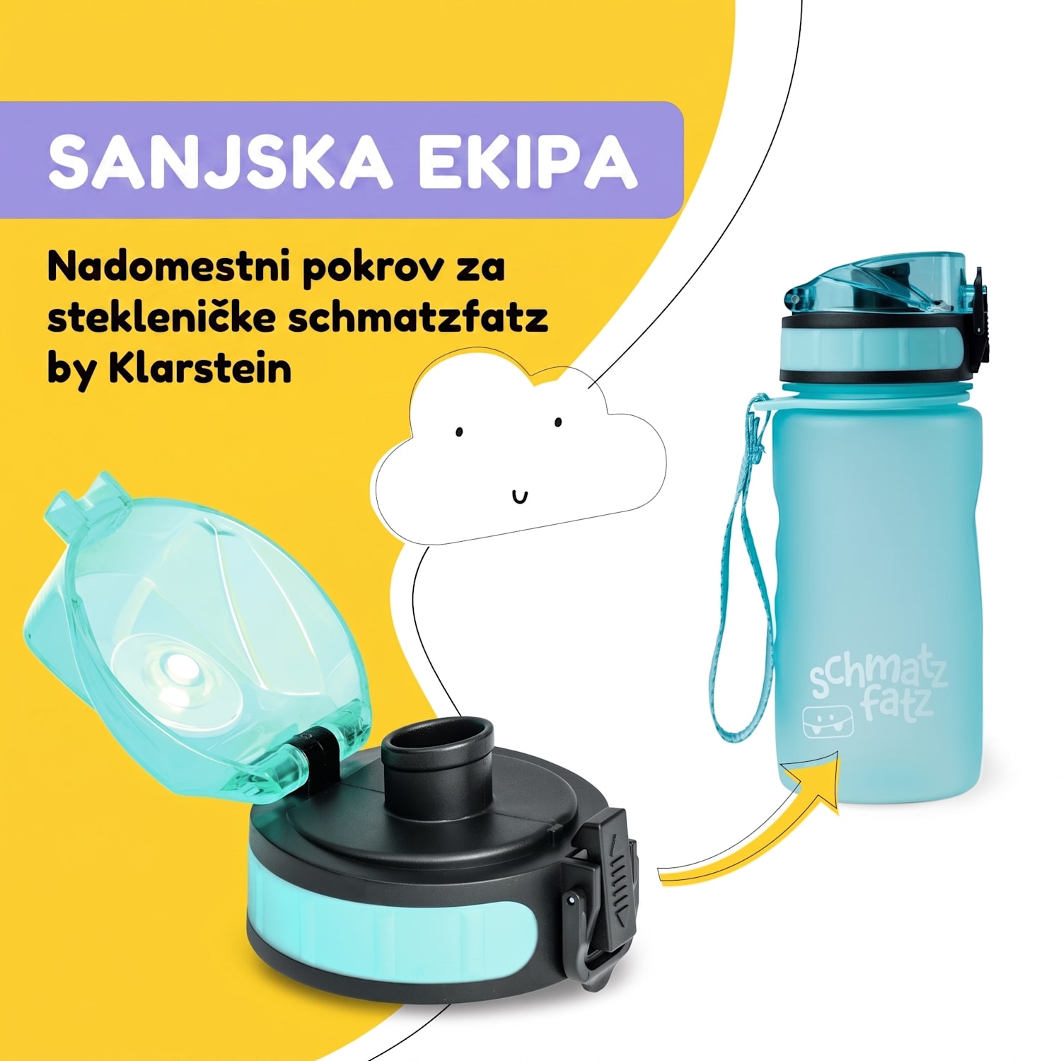 Schmatzfatz, rezervni pokrovček, višina: 4,5 cm, premer: 7 cm, brez BPA Aqua