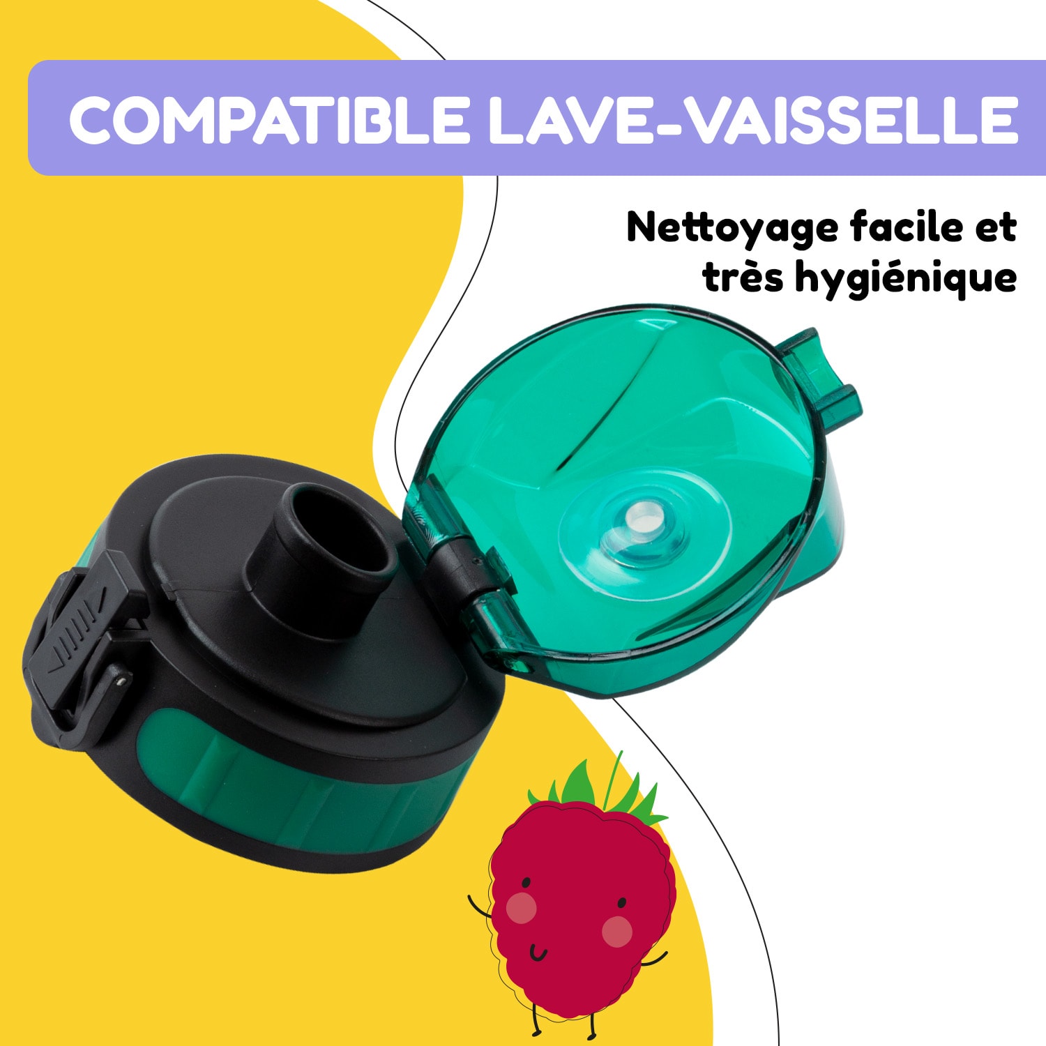 schmatzfatz couvercle de remplacement Hauteur : 4,5 cm Diamètre : 7 cm Sans BPA Vert Golf