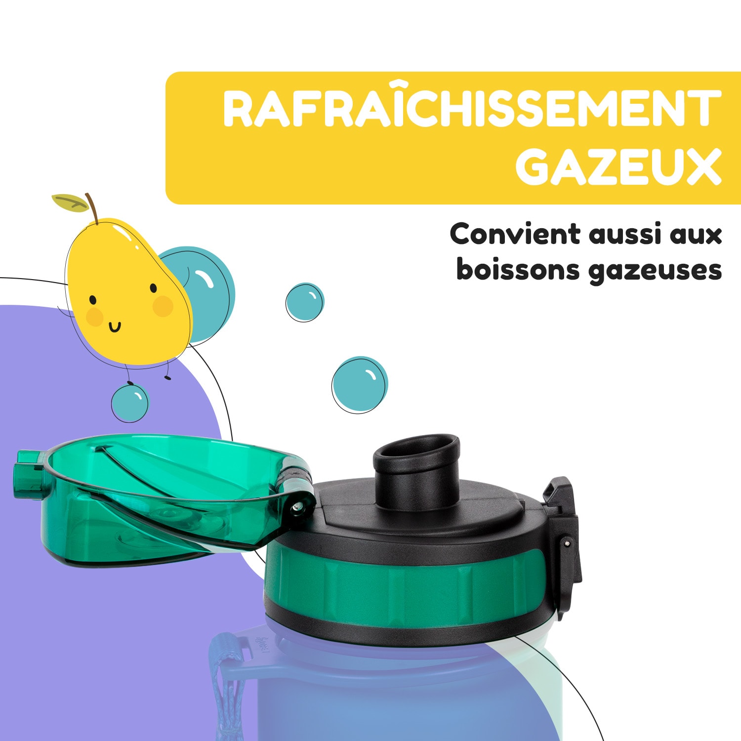 schmatzfatz couvercle de remplacement Hauteur : 4,5 cm Diamètre : 7 cm Sans BPA Vert Golf