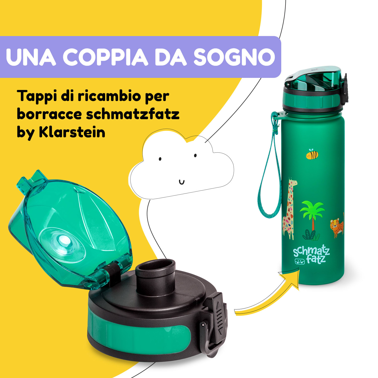 schmatzfatz, coperchio di ricambio, altezza: 4,5 cm, diametro: 7 cm, senza BPA Verde prato