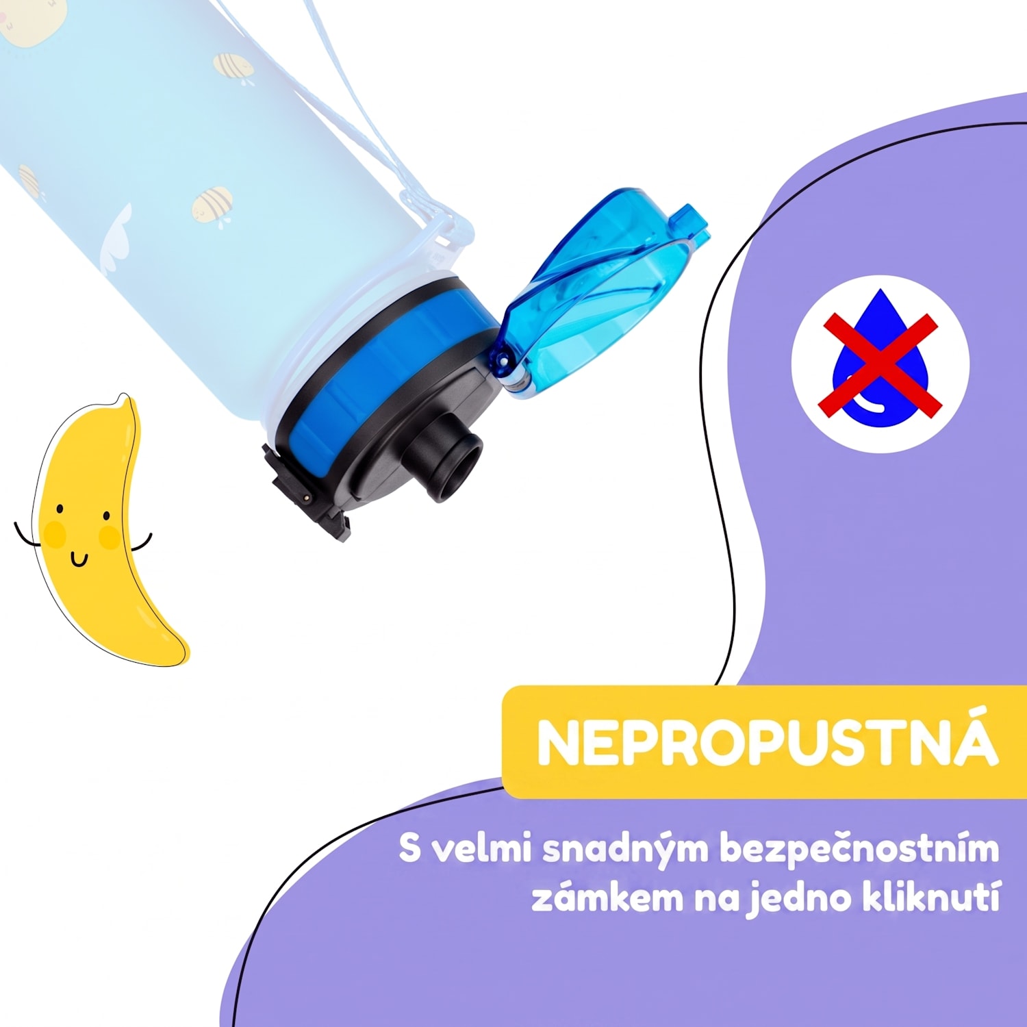 Schmatzfatz, náhradní víčko, výška: 4,5 cm, průměr: 7 cm, bez BPA Modrá