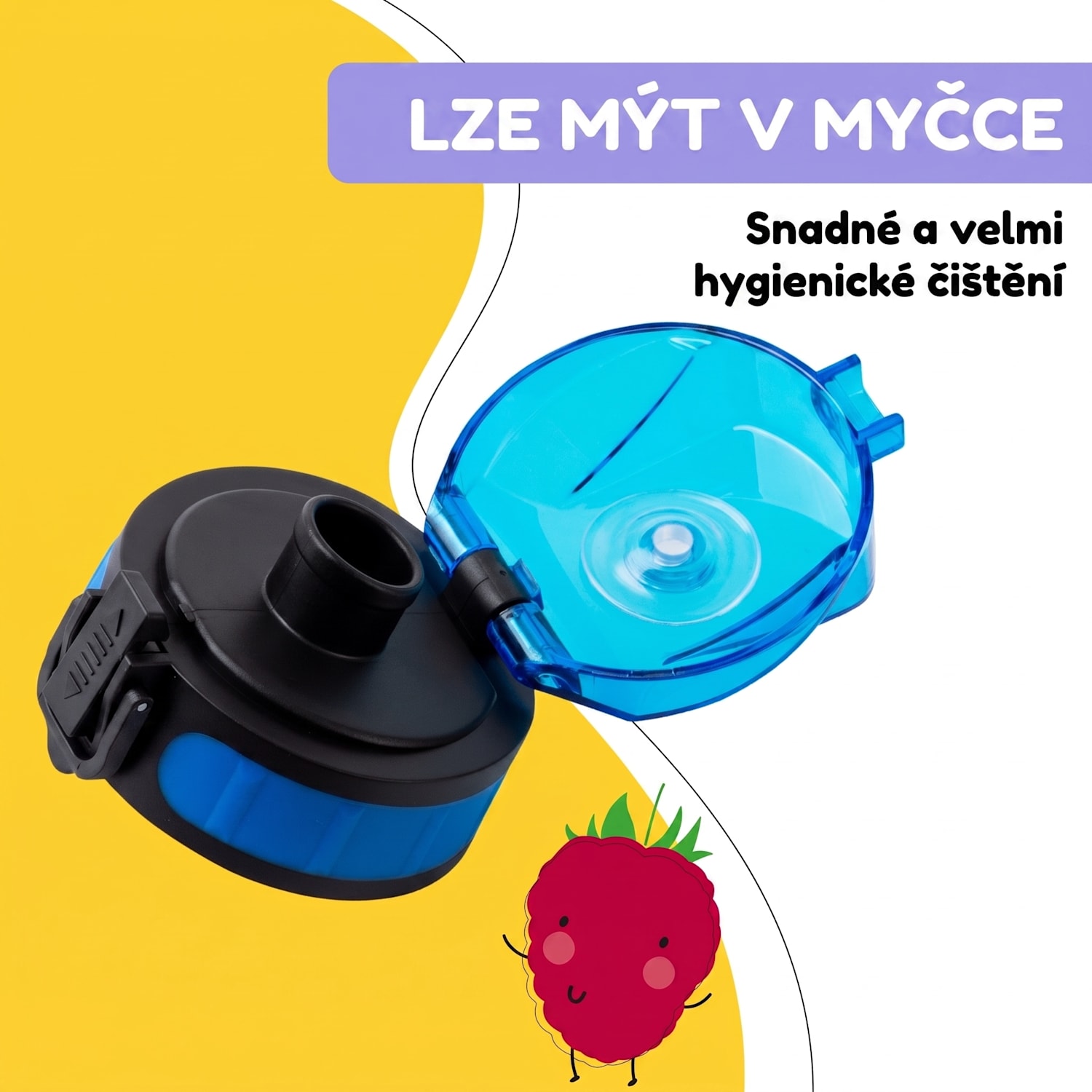 Schmatzfatz, náhradní víčko, výška: 4,5 cm, průměr: 7 cm, bez BPA Modrá