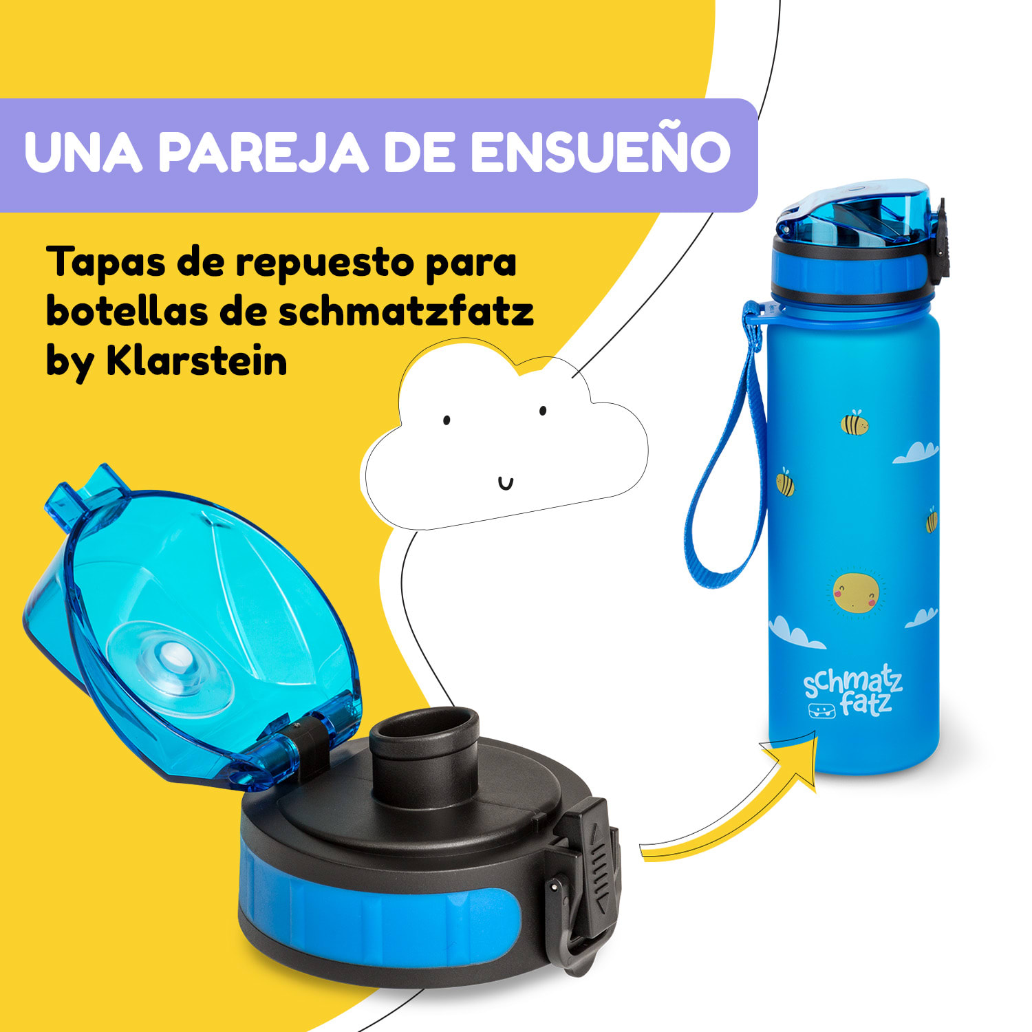Tapa de repuesto Schmatzfatz Altura: 4,5 cm Diámetro: 7 cm Sin BPA Azul