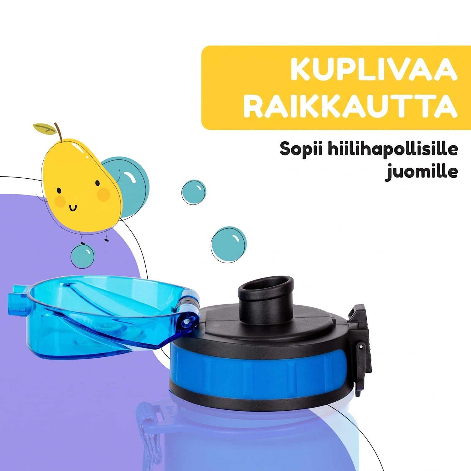 schmatzfatz Wakaba varaosakansi 350/400/500 millilitran juomapulloon | Muovinen juomaosa | BPA-vapaa Sininen