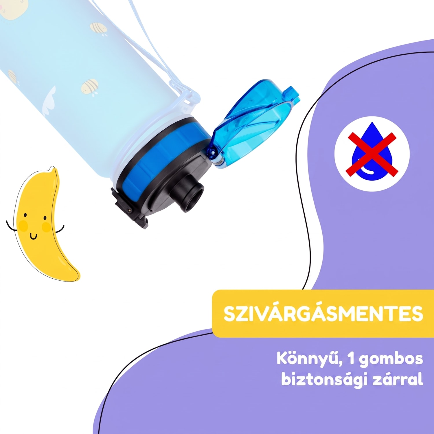 Schmatzfatz, tartalék kupak, magasság: 4,5 cm, átmérő: 7 cm, BPA-mentes Kék
