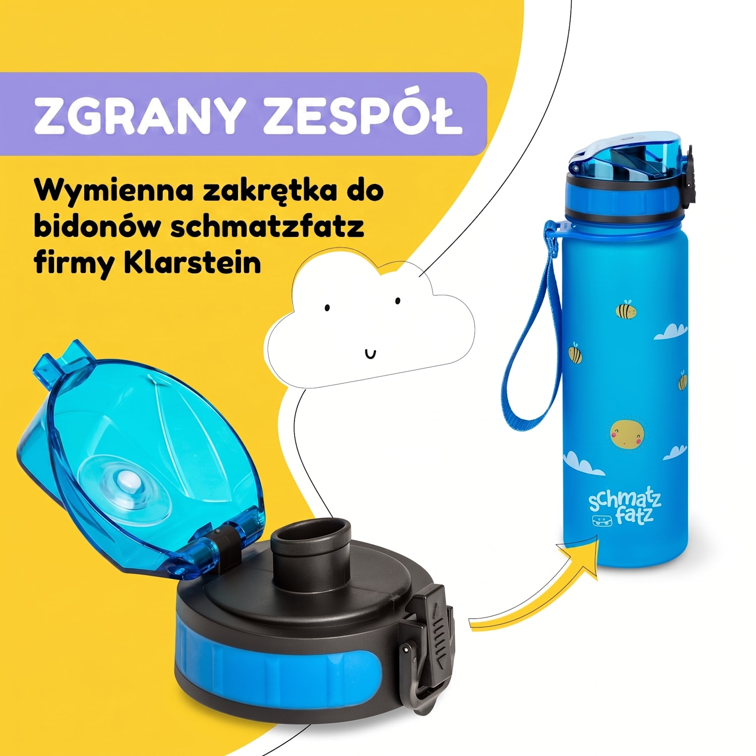 Schmatzfatz, zapasowa zakrętka, wysokość: 4,5 cm, średnica: 7 cm, bez BPA Niebieski