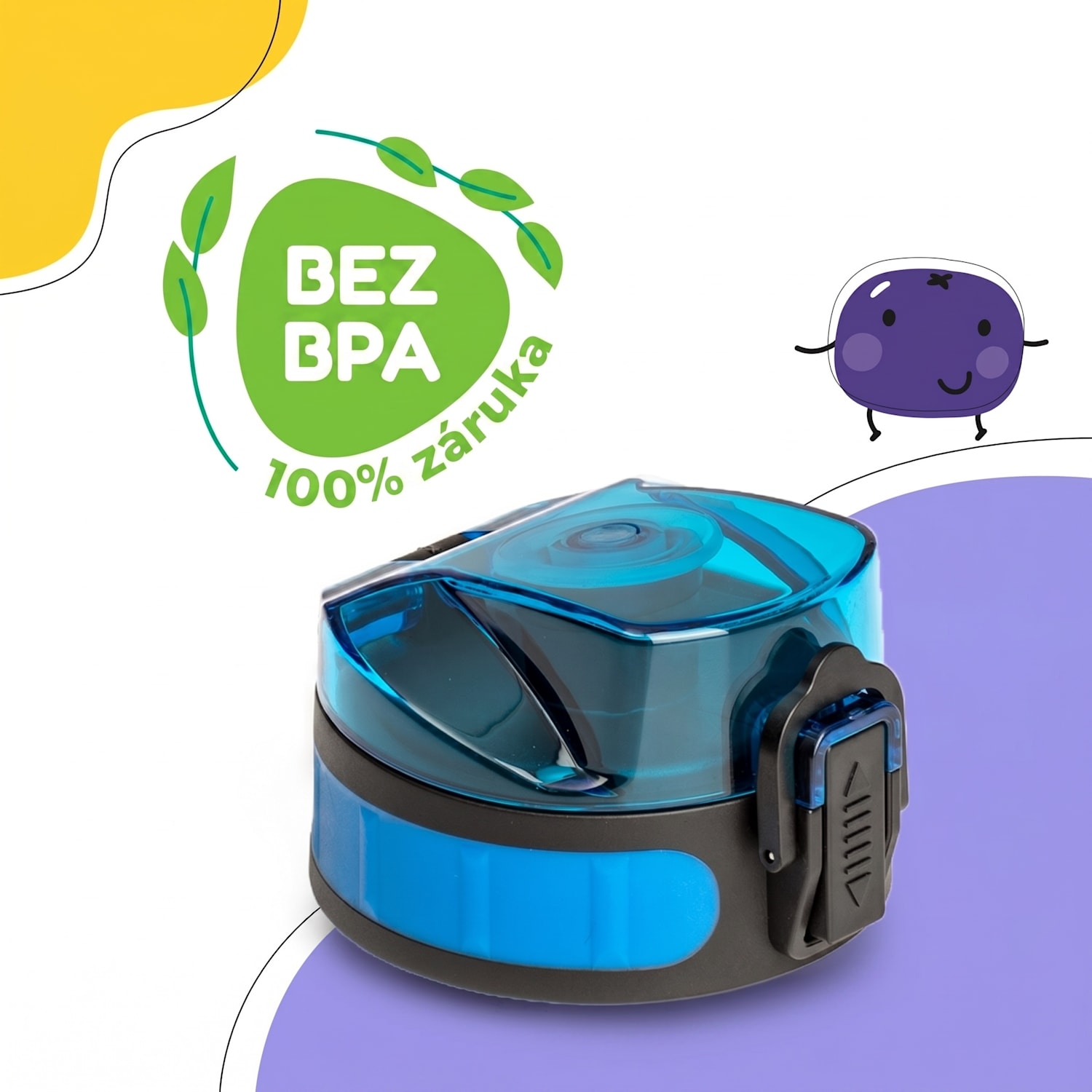 Schmatzfatz, náhradný vrchnák, výška: 4,5 cm, priemer: 7 cm, bez BPA Modrá