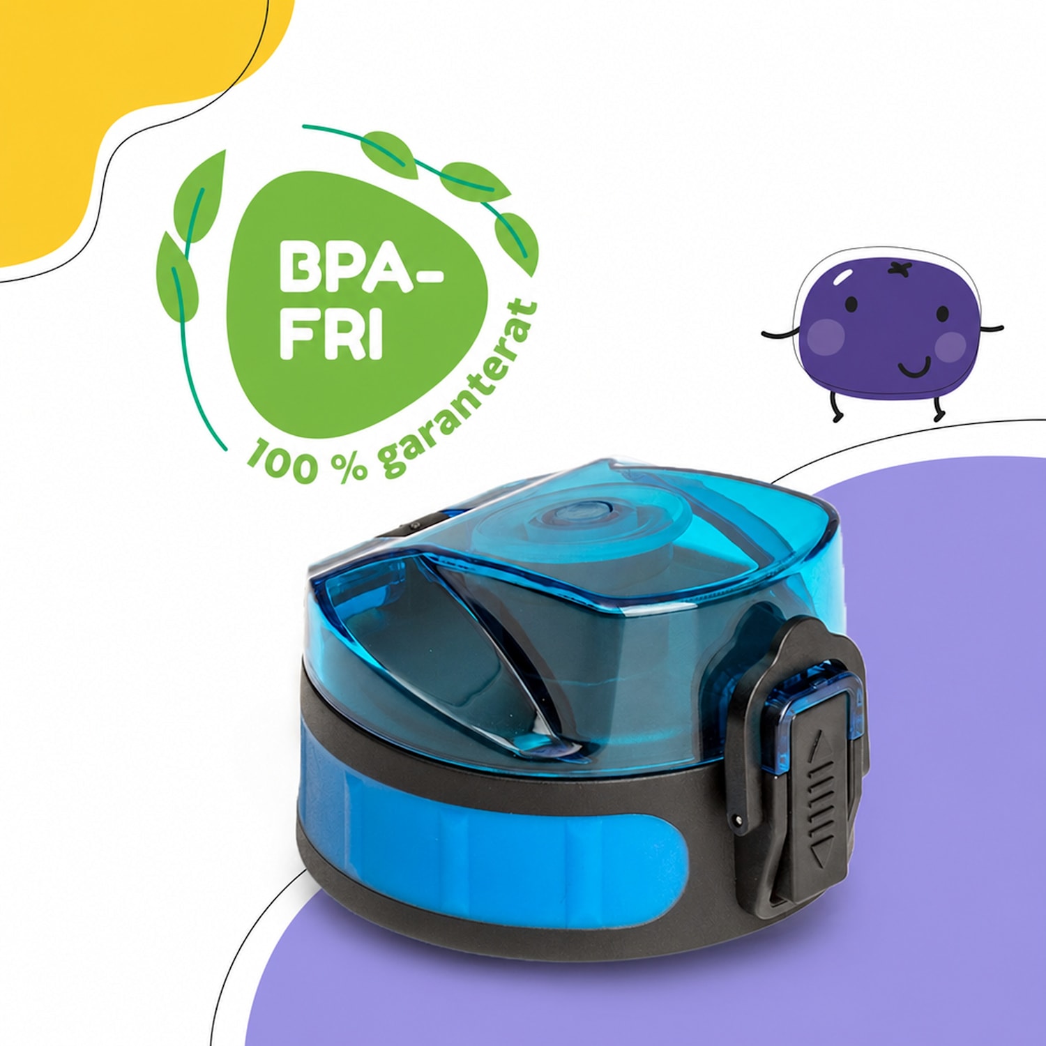 schmatzfatz Wakaba reservlock till 350/400/500 ml drickflaska | plastutlopp | BPA-fri Blå