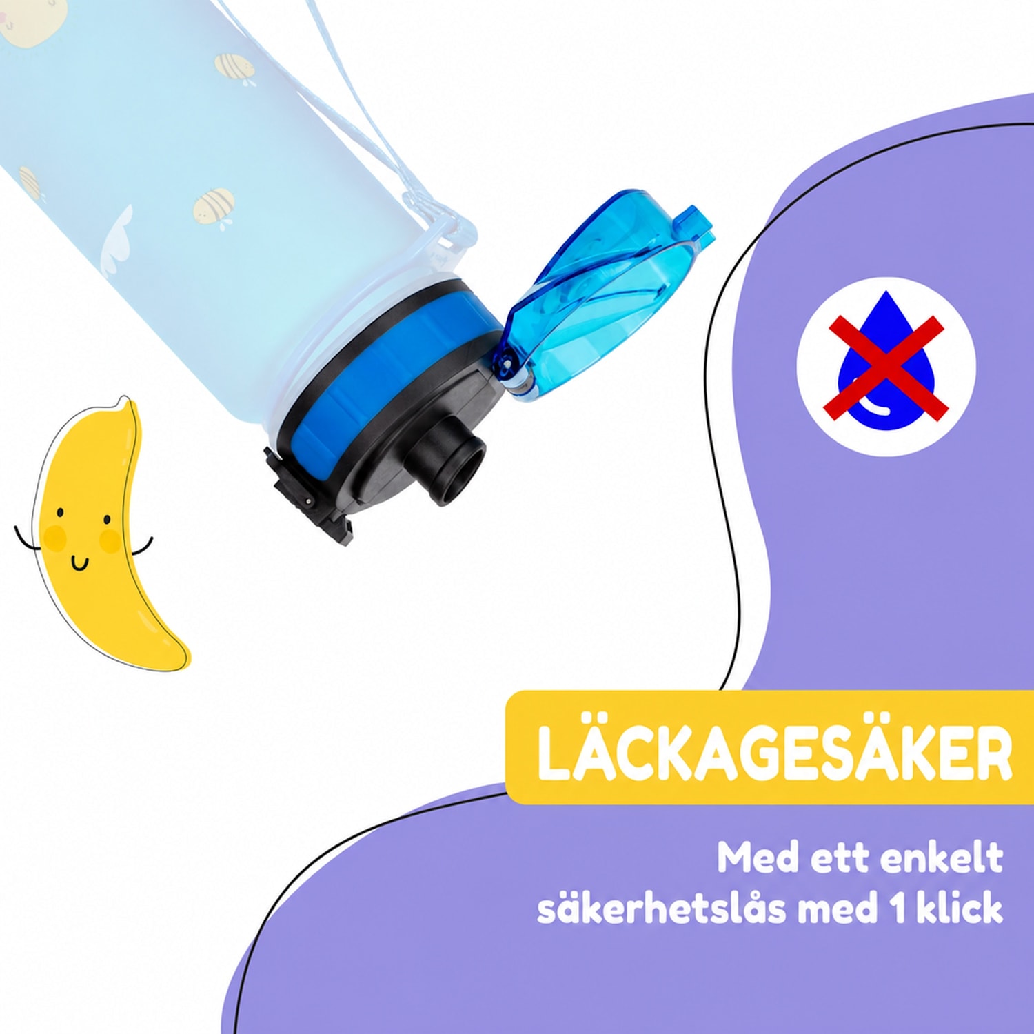 schmatzfatz Wakaba reservlock till 350/400/500 ml drickflaska | plastutlopp | BPA-fri Blå