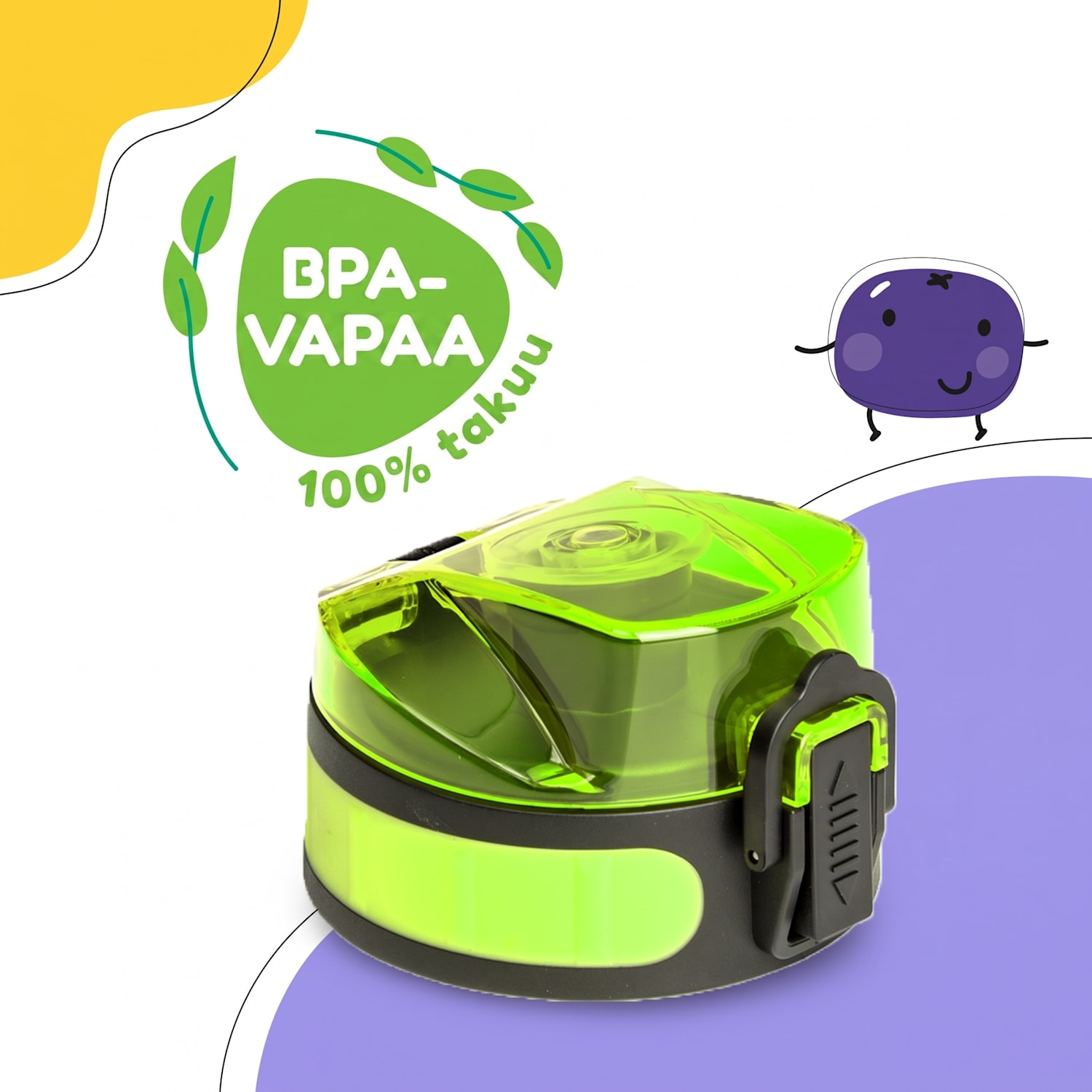 schmatzfatz Wakaba varaosakansi 350/400/500 millilitran juomapulloon | Muovinen juomaosa | BPA-vapaa Limenvihreä