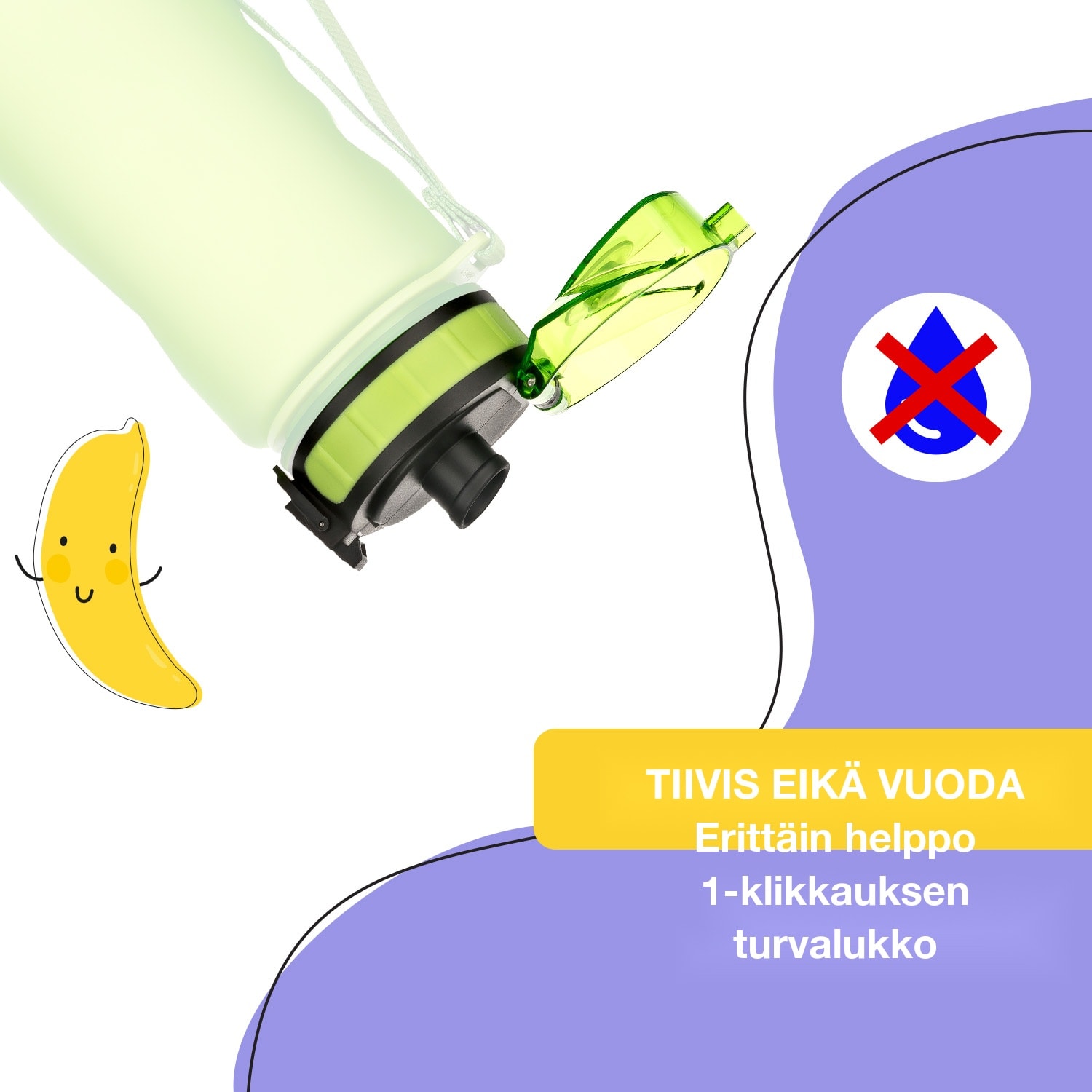 schmatzfatz Wakaba varaosakansi 350/400/500 millilitran juomapulloon | Muovinen juomaosa | BPA-vapaa Limenvihreä