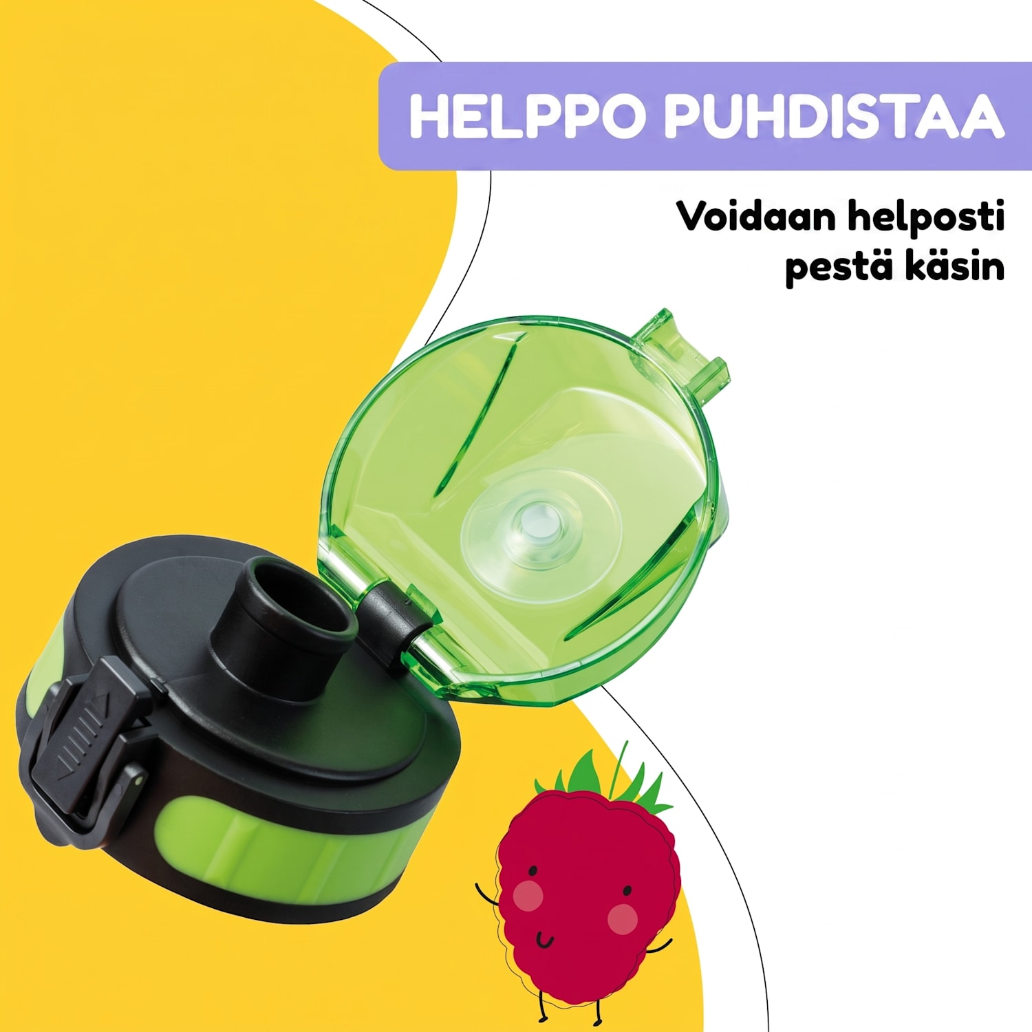 schmatzfatz Wakaba varaosakansi 350/400/500 millilitran juomapulloon | Muovinen juomaosa | BPA-vapaa Limenvihreä