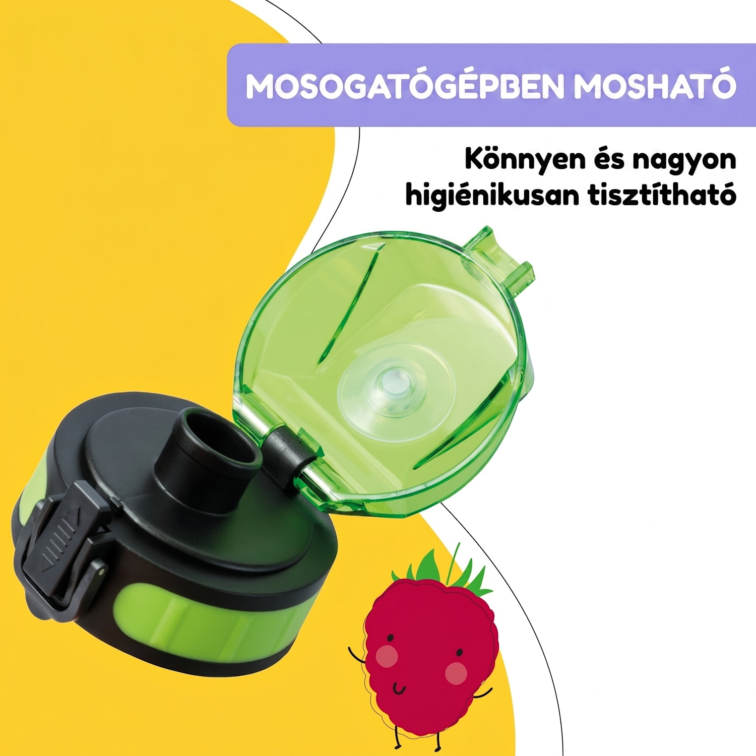 Schmatzfatz, tartalék kupak, magasság: 4,5 cm, átmérő: 7 cm, BPA-mentes Lime zöld
