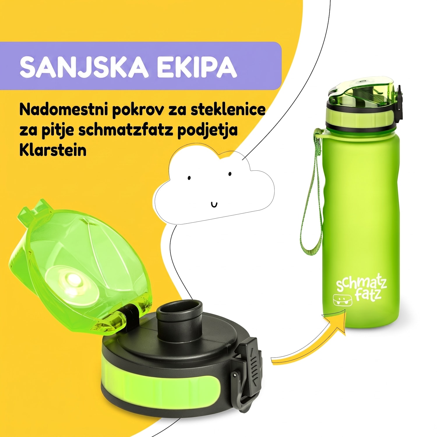 Schmatzfatz, rezervni pokrovček, višina: 4,5 cm, premer: 7 cm, brez BPA Limeta