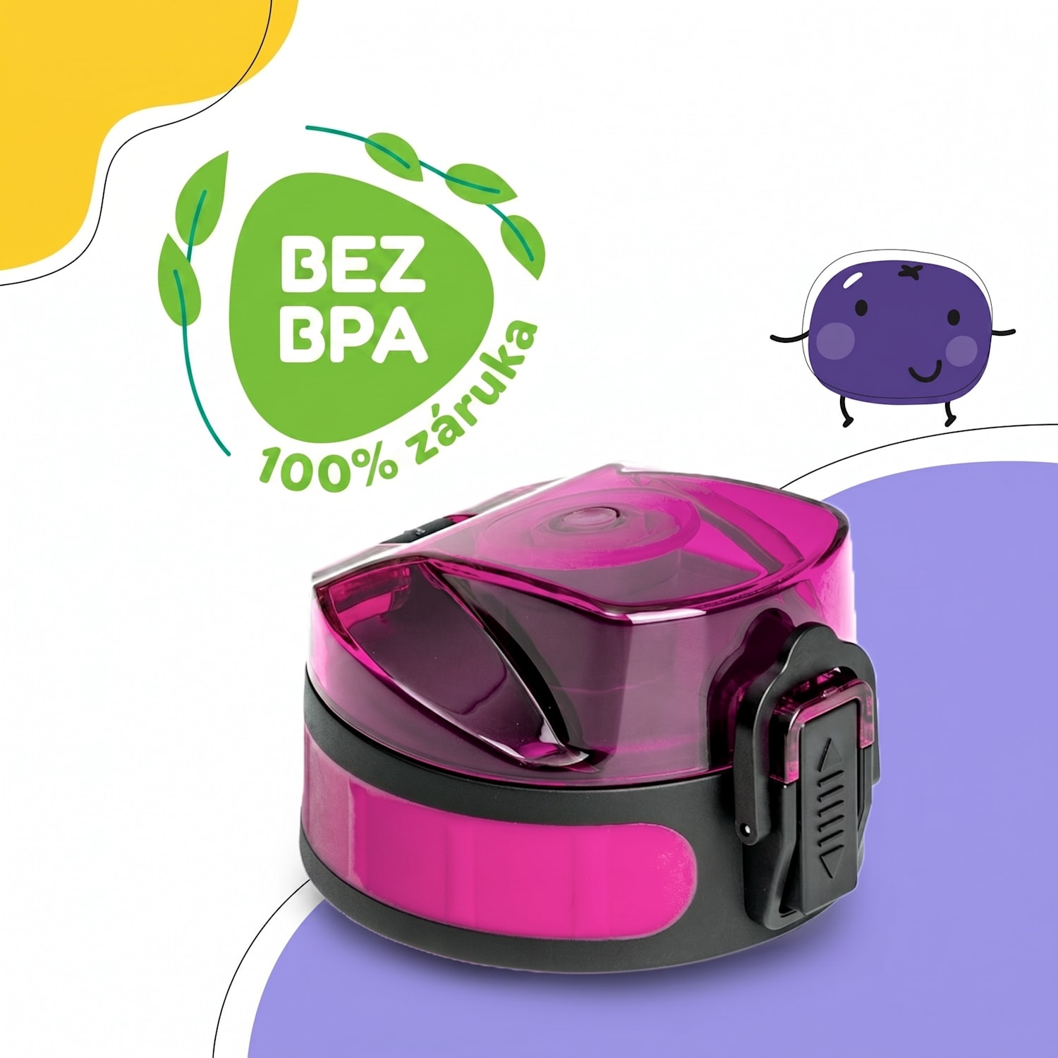 Schmatzfatz, náhradní víčko, výška: 4,5 cm, průměr: 7 cm, bez BPA Fuchsie