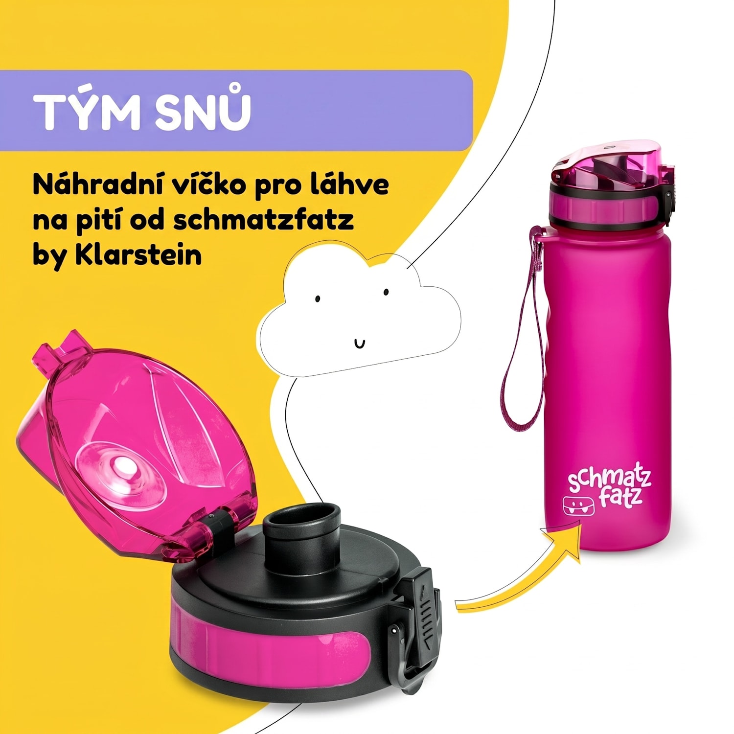 Schmatzfatz, náhradní víčko, výška: 4,5 cm, průměr: 7 cm, bez BPA Fuchsie