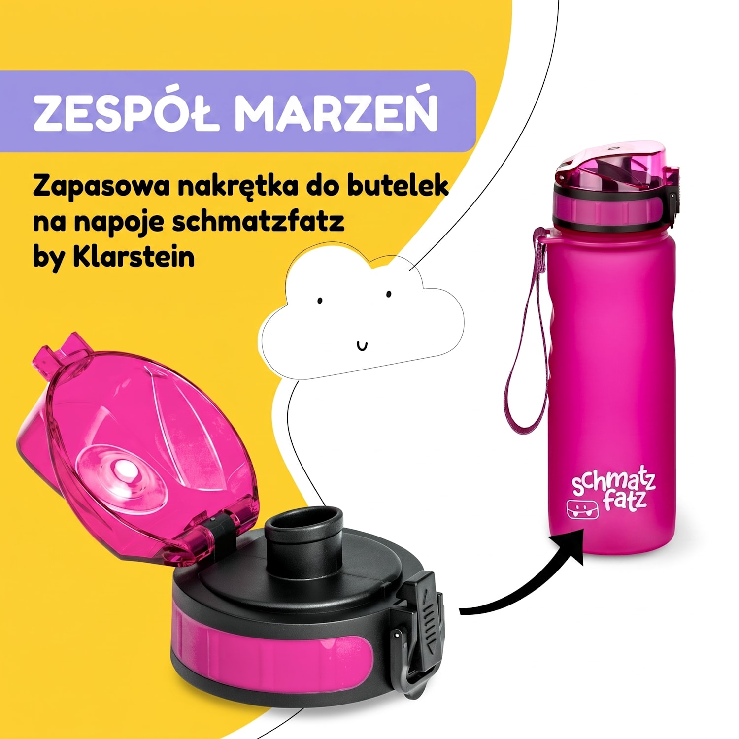 Schmatzfatz, zapasowa zakrętka, wysokość: 4,5 cm, średnica: 7 cm, bez BPA Fuksja