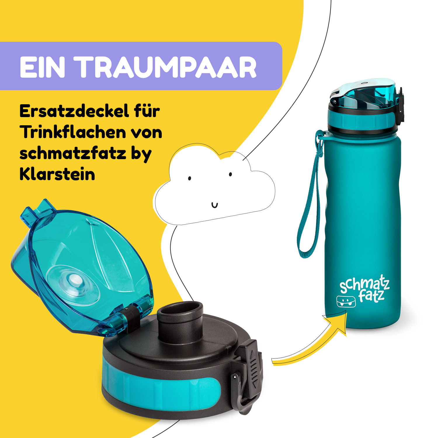 Schmatzfatz couvercle de remplacement Hauteur : 4,5 cm Diamètre : 7 cm Sans BPA 