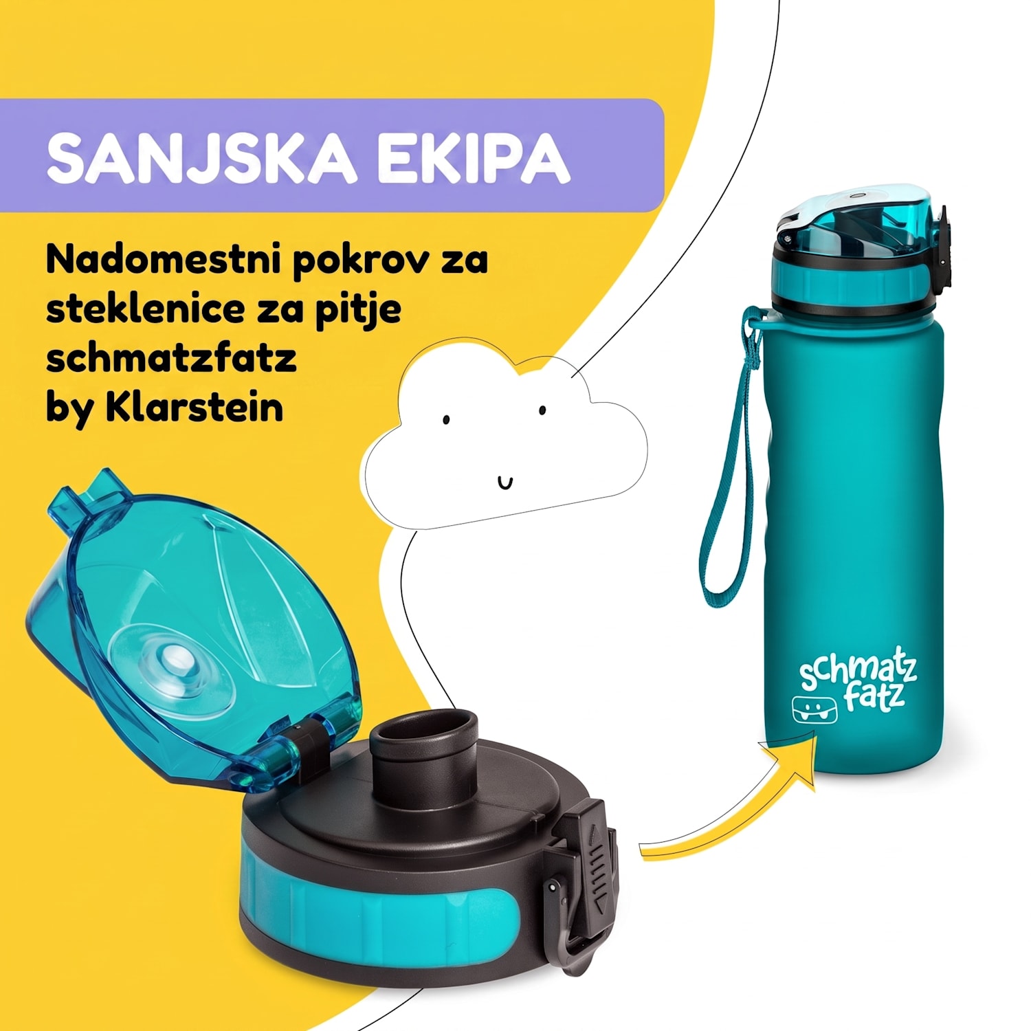 Schmatzfatz, rezervni pokrovček, višina: 4,5 cm, premer: 7 cm, brez BPA Bencin Modra