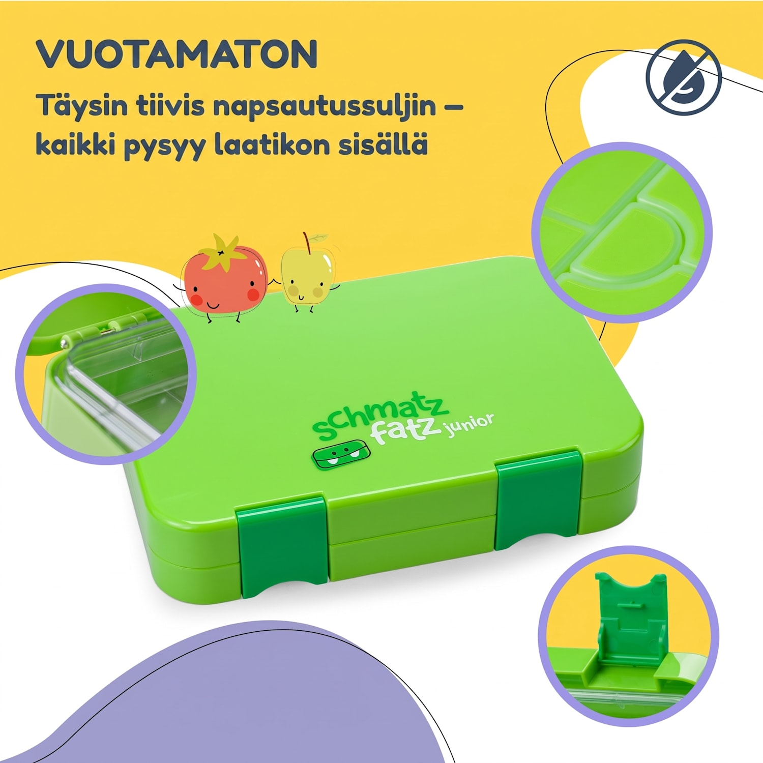 schmatzfatz junior, eväsrasia, 6 lokeroa, 21,3 x 15 x 4,5 cm Vihreä