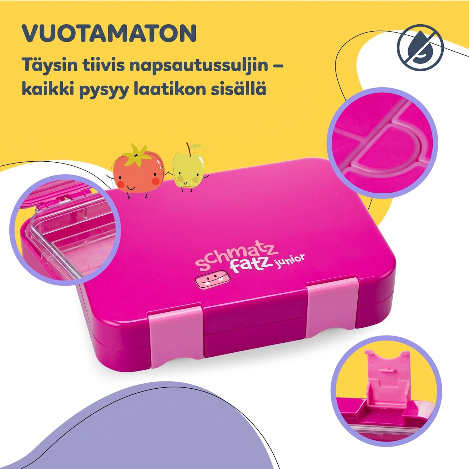 schmatzfatz junior, eväsrasia, 6 lokeroa, 21,3 x 15 x 4,5 cm Fuksia