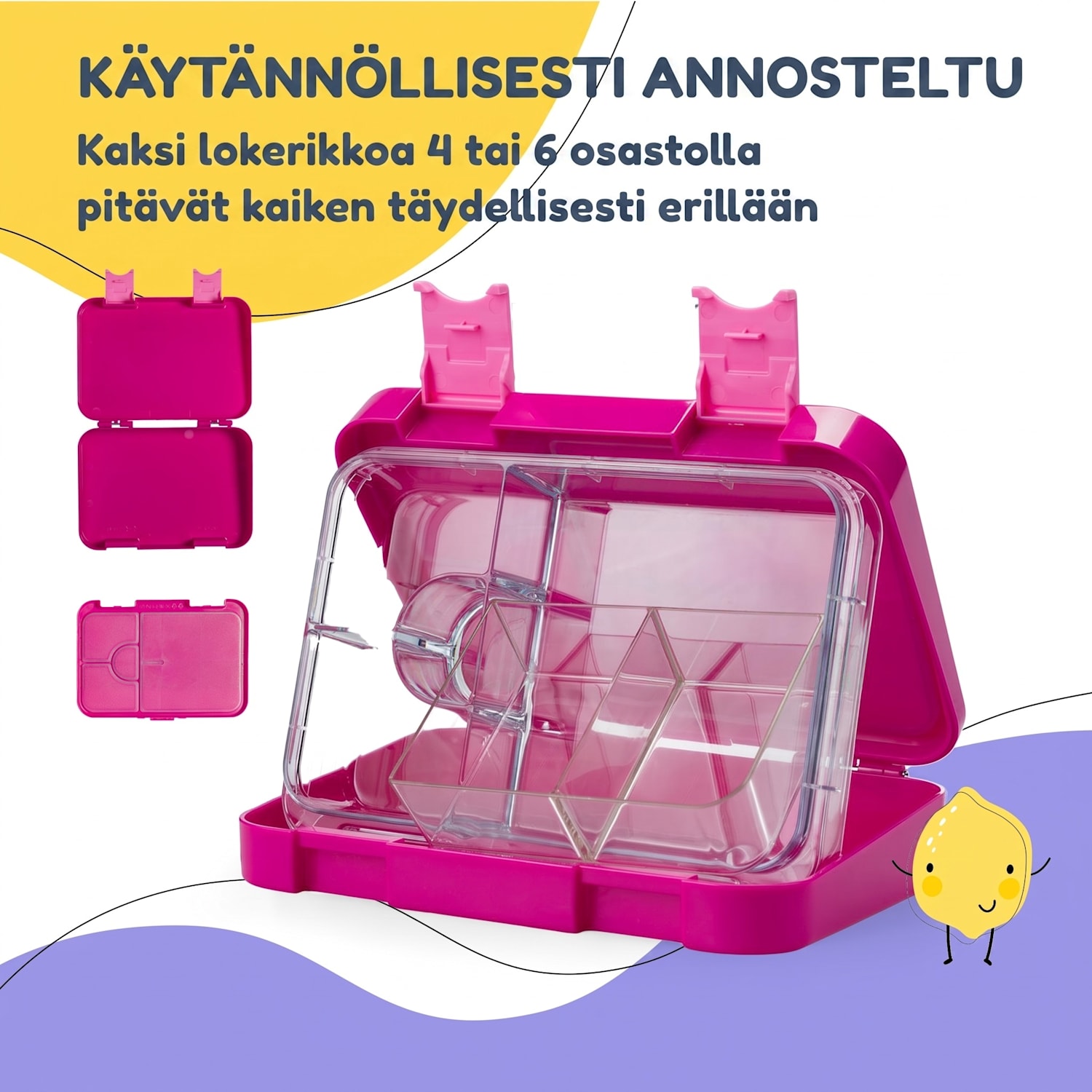 schmatzfatz junior, eväsrasia, 6 lokeroa, 21,3 x 15 x 4,5 cm Fuksia