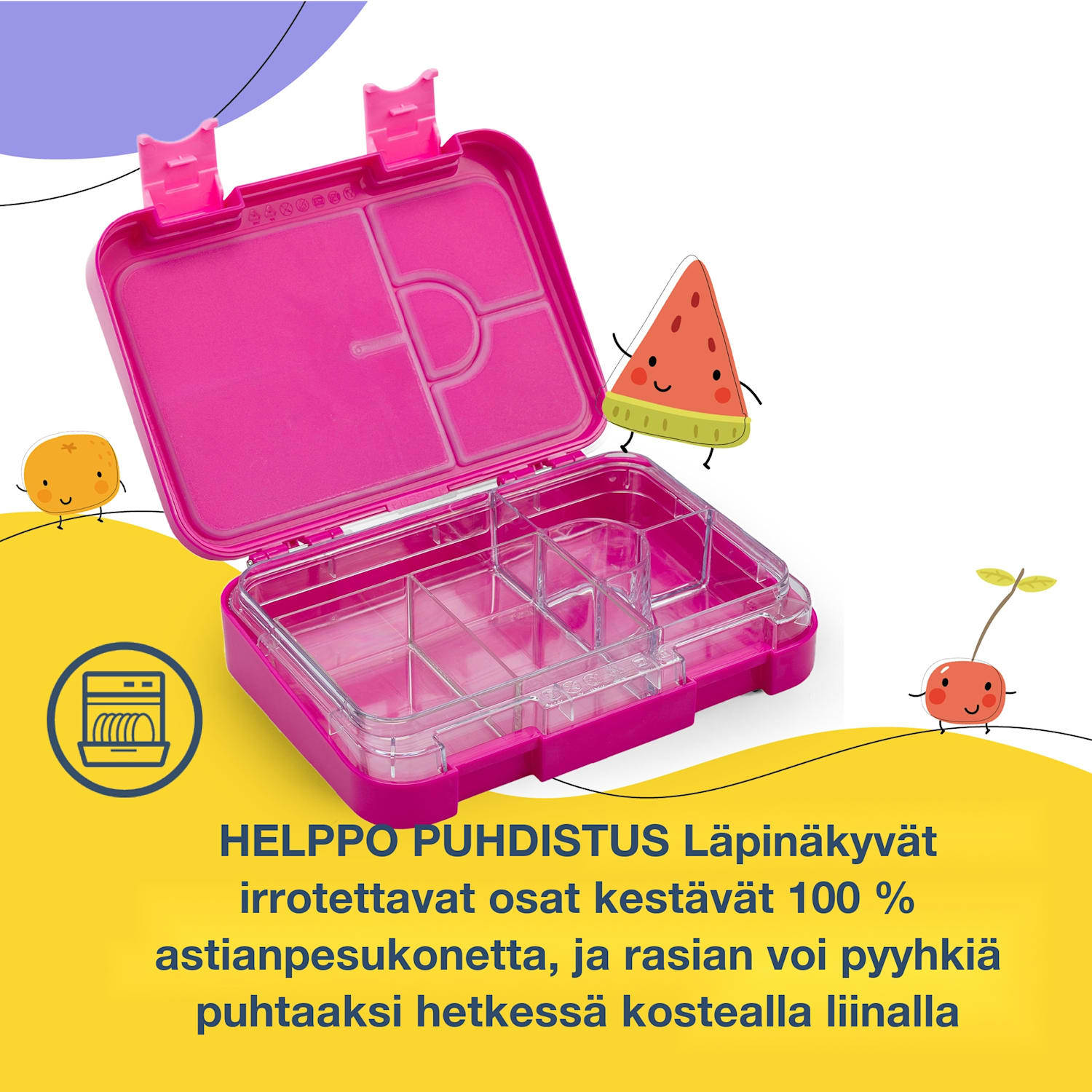 schmatzfatz junior, eväsrasia, 6 lokeroa, 21,3 x 15 x 4,5 cm Fuksia