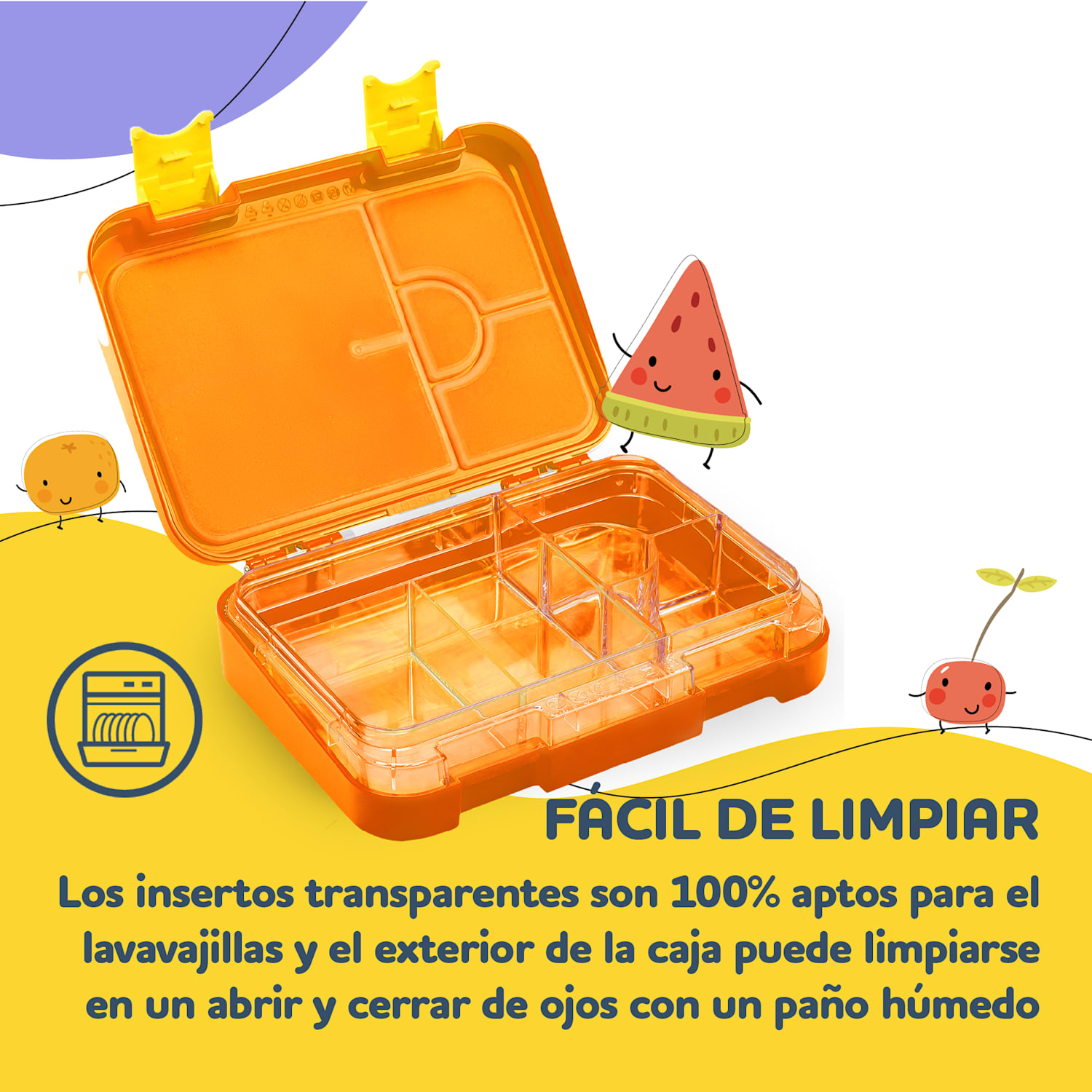 Fiambrera junior 6 compartimentos schmatzfatz 21,3 x 15 x 4,5 cm  Naranja