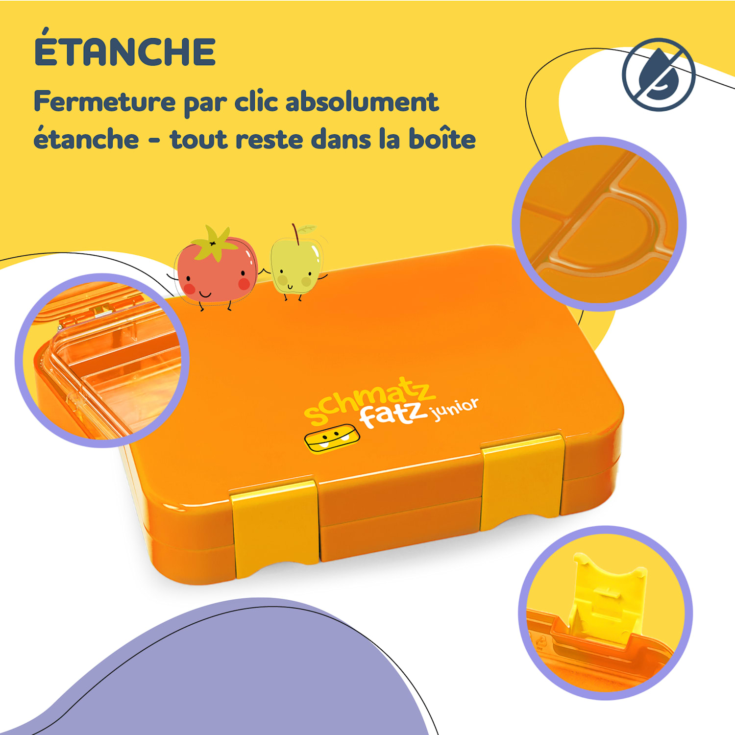 Lunchbox schmatzfatz junior 6 compartiments 21,3 x 15 x 4,5 cm  Orange