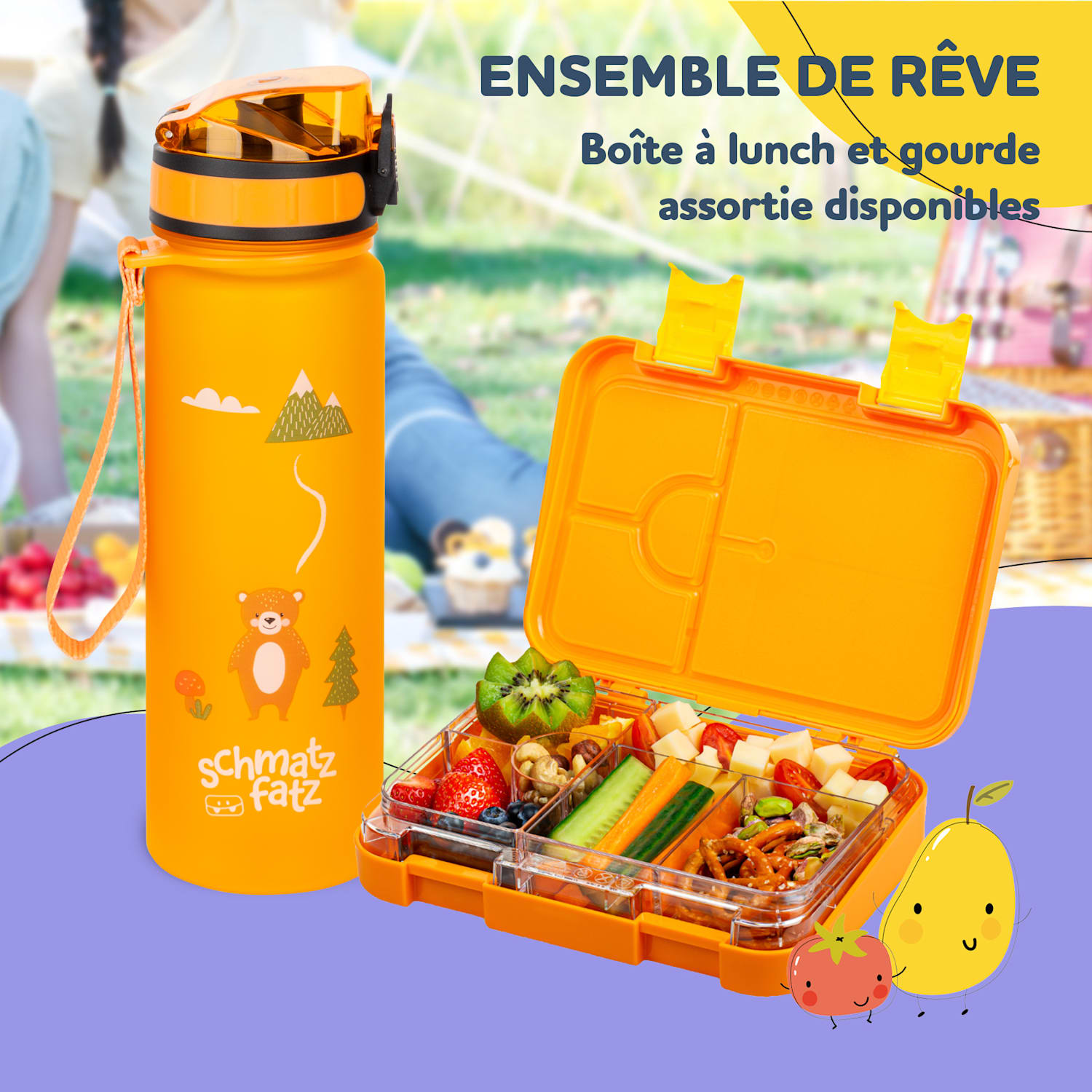 Lunchbox schmatzfatz junior 6 compartiments 21,3 x 15 x 4,5 cm  Orange