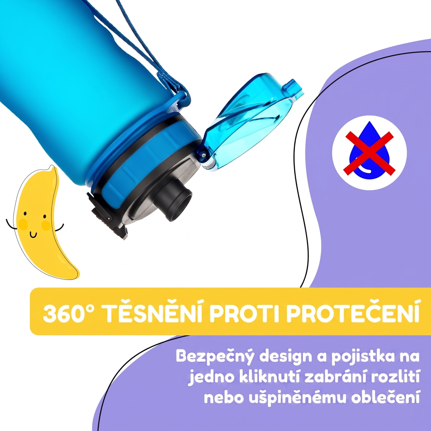 Schmatzfatz, láhev na pití, sportovní lahev, 500ml, 24cm, Tritan 500 ml | Modrá