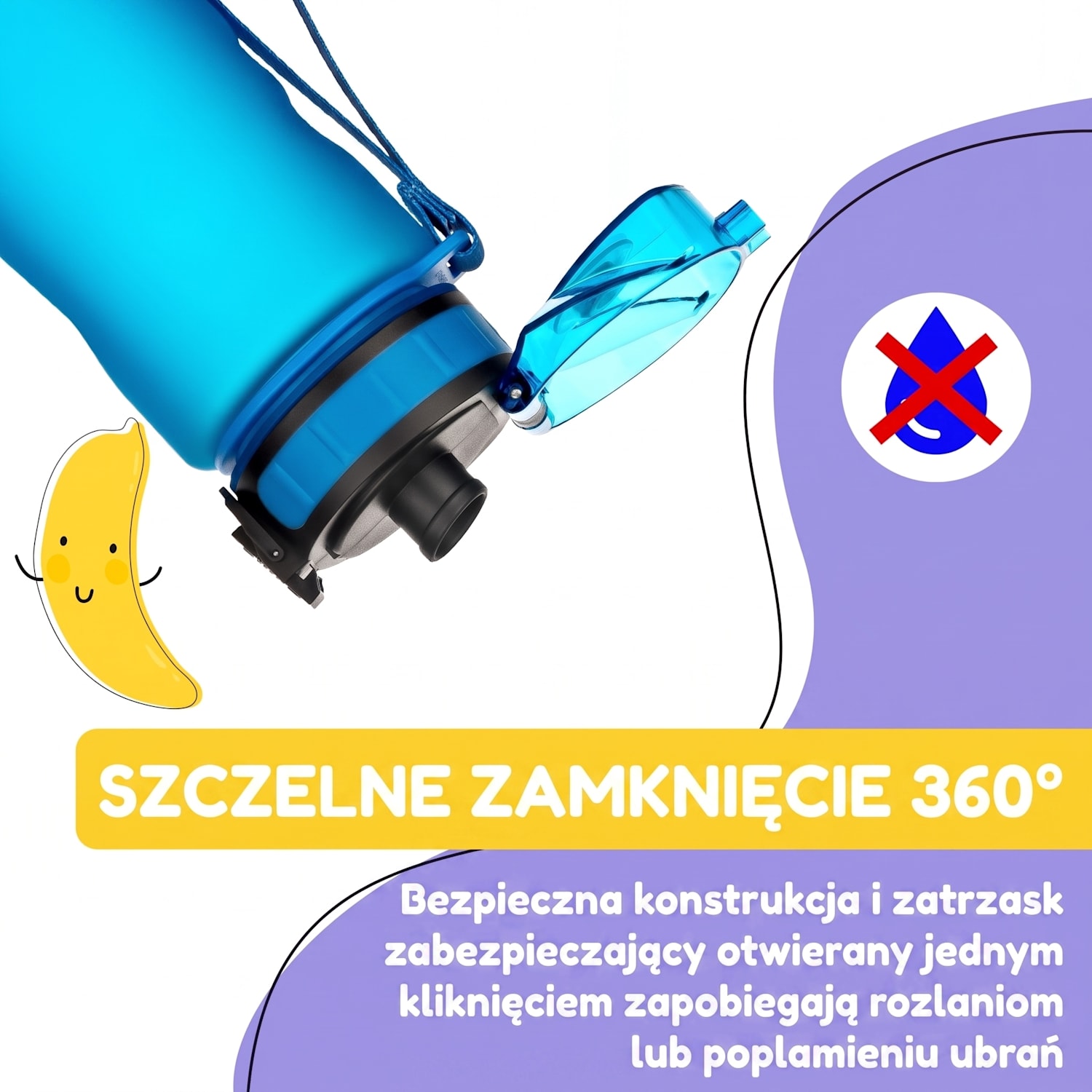 Schmatzfatz, butelka na napoje, 500 ml, 24 cm, tworzywo Tritan 500 ml | Niebieski