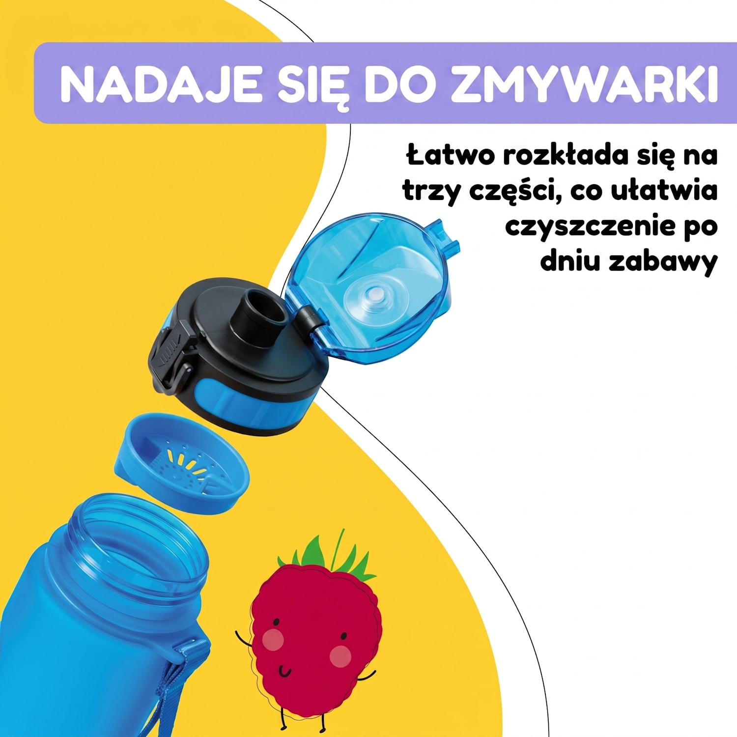 Schmatzfatz, butelka na napoje, 500 ml, 24 cm, tworzywo Tritan 500 ml | Niebieski