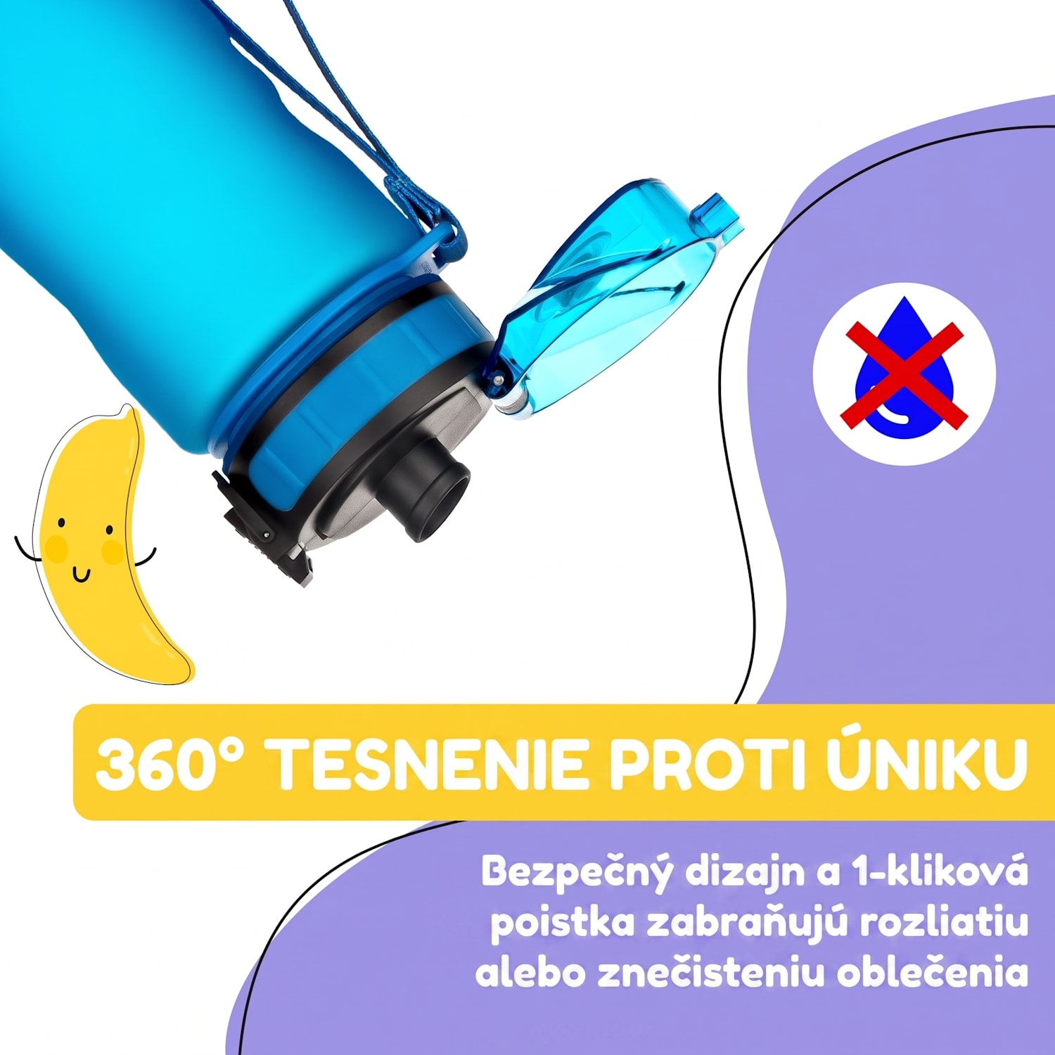 Schmatzfatz, fľaša na pitie, športová fľaša, 500 ml, 24 cm, Tritan 500 ml | Modrá