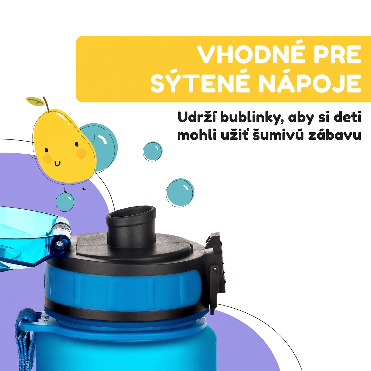 Schmatzfatz, fľaša na pitie, športová fľaša, 500 ml, 24 cm, Tritan 500 ml | Modrá