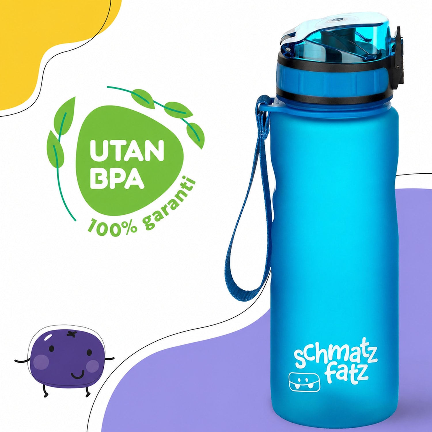 schmatzfatz Wakaba barnmugg 500 ml | Tritan | bärrem | BPA-fri 500 ml | Blå