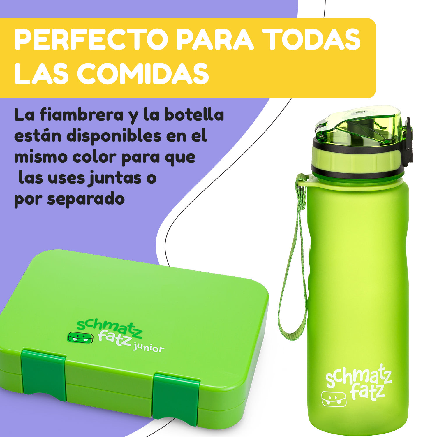 schmatzfatz botella deportiva 500 ml 24 cm Tritan 500 ml | Verde Lima