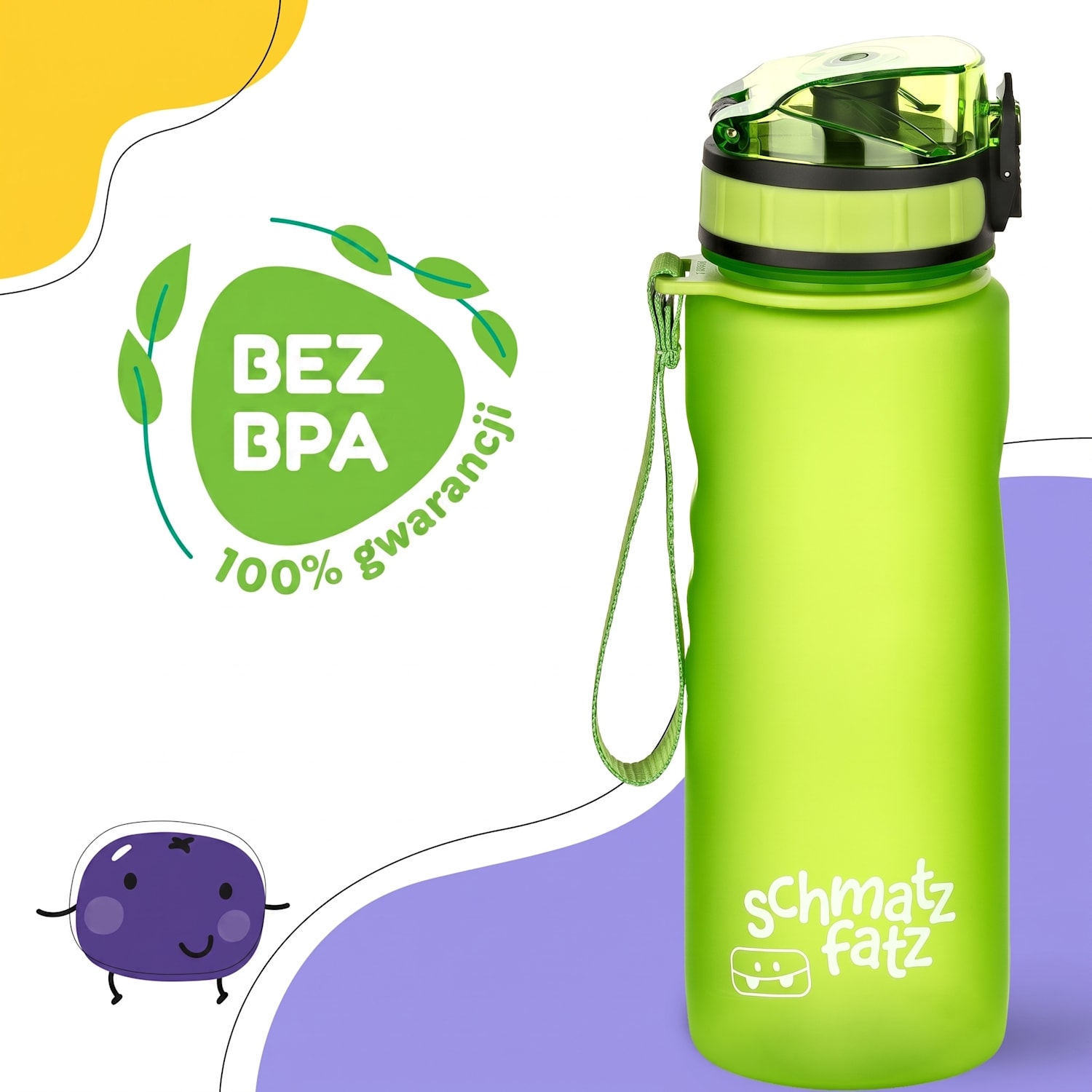 Schmatzfatz, butelka na napoje, 500 ml, 24 cm, tworzywo Tritan 500 ml | Limonkowa Zieleń
