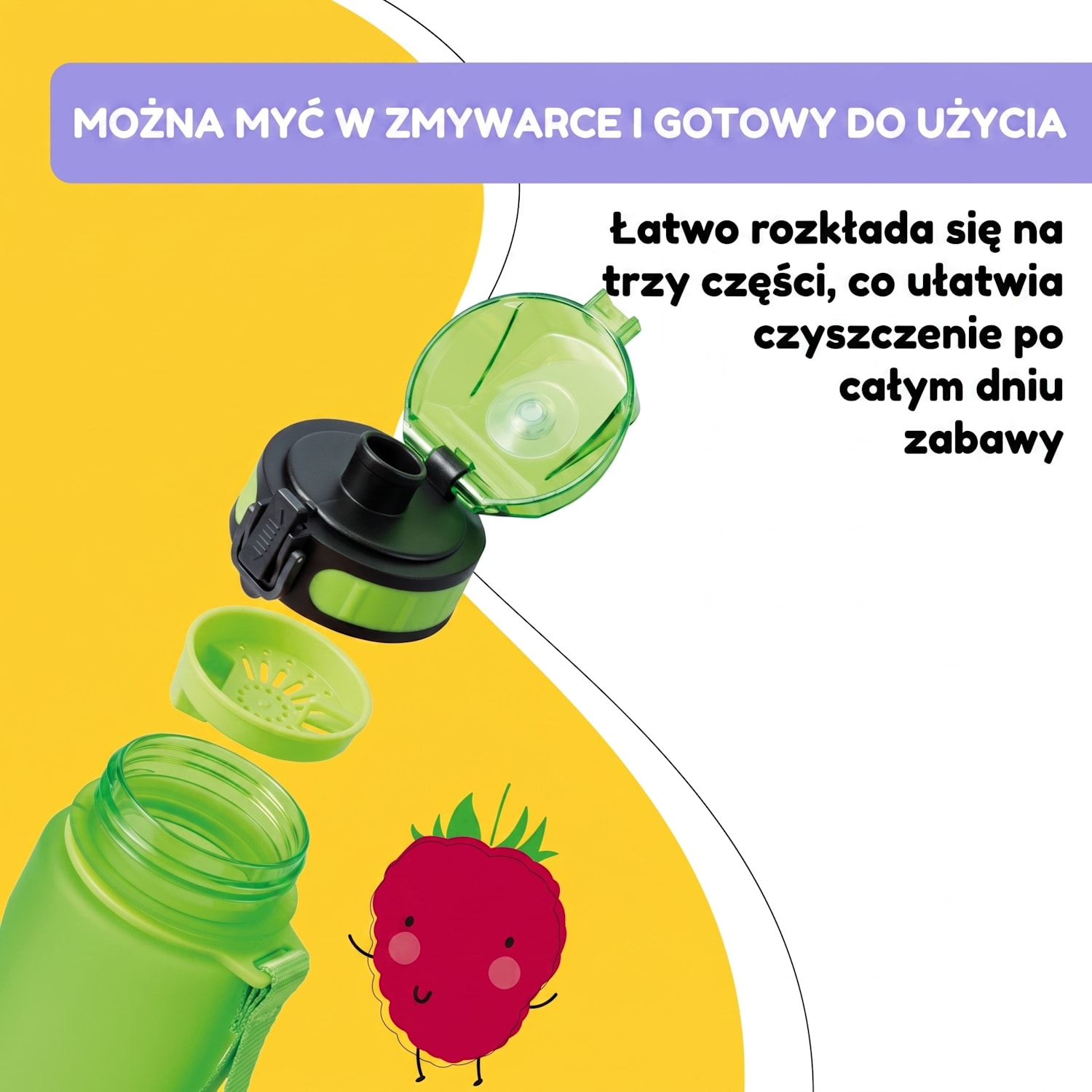 Schmatzfatz, butelka na napoje, 500 ml, 24 cm, tworzywo Tritan 500 ml | Limonkowa Zieleń